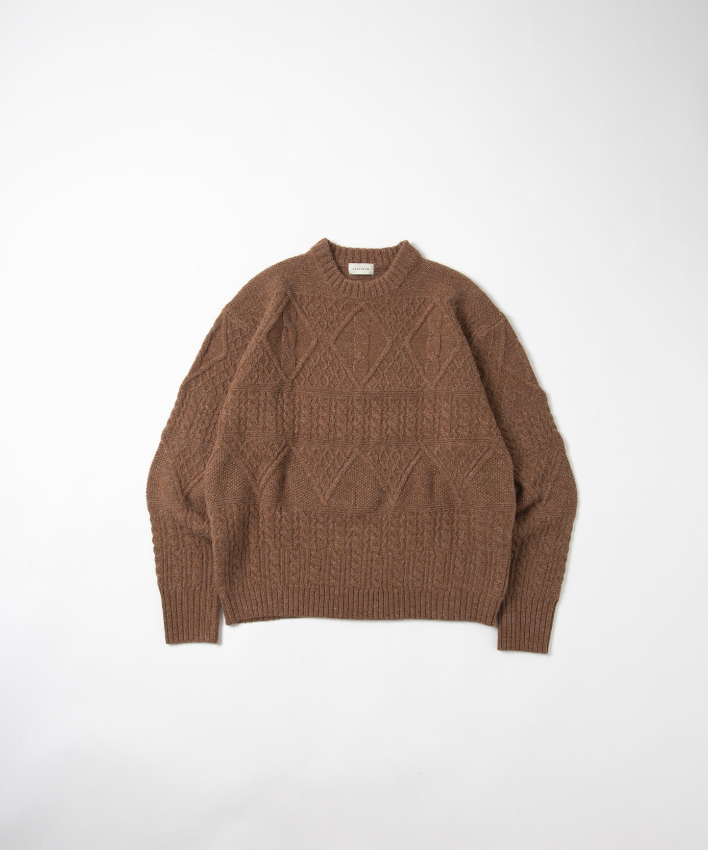 5G Aran pattern Crew Knit
