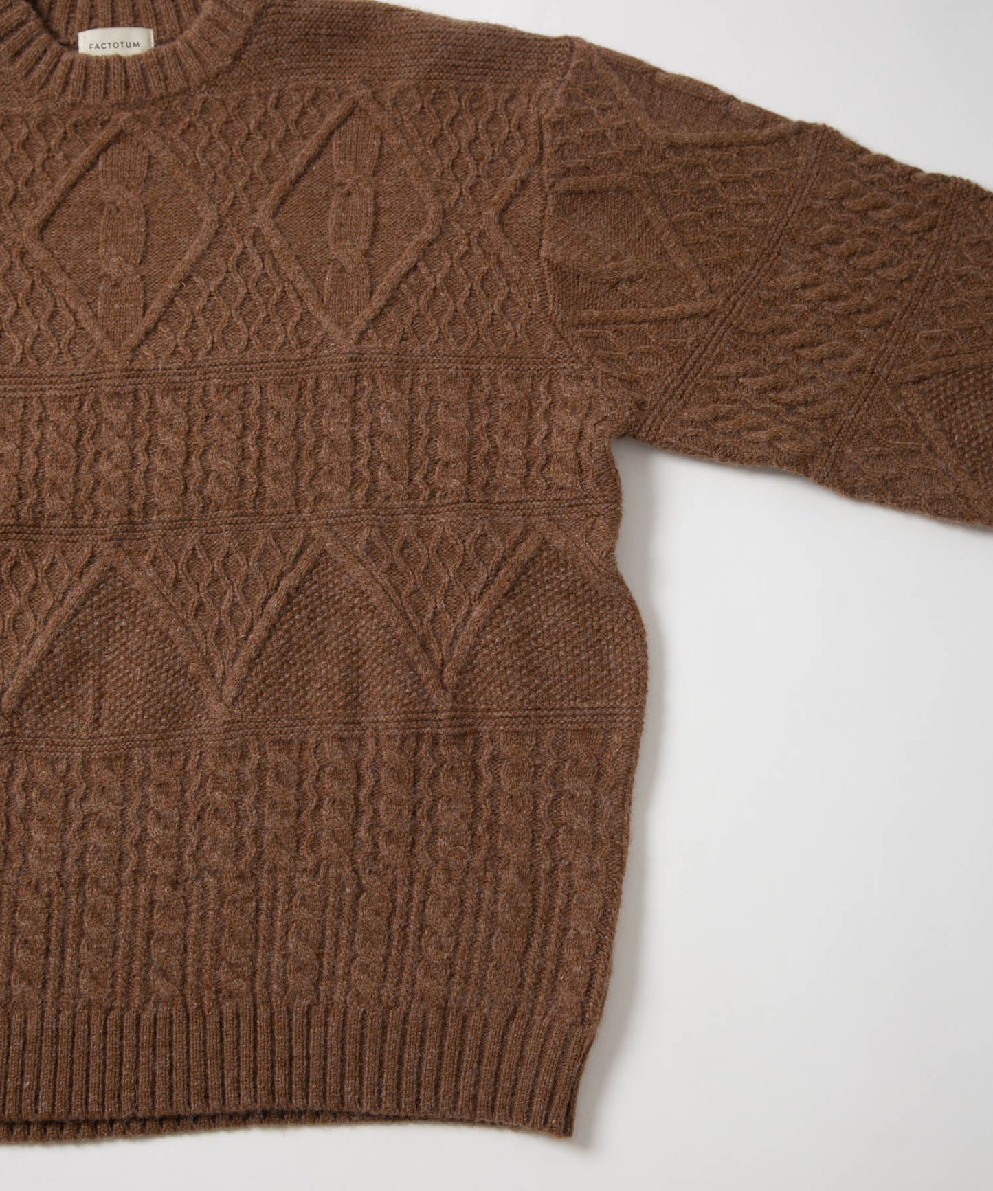 5G Aran pattern Crew Knit