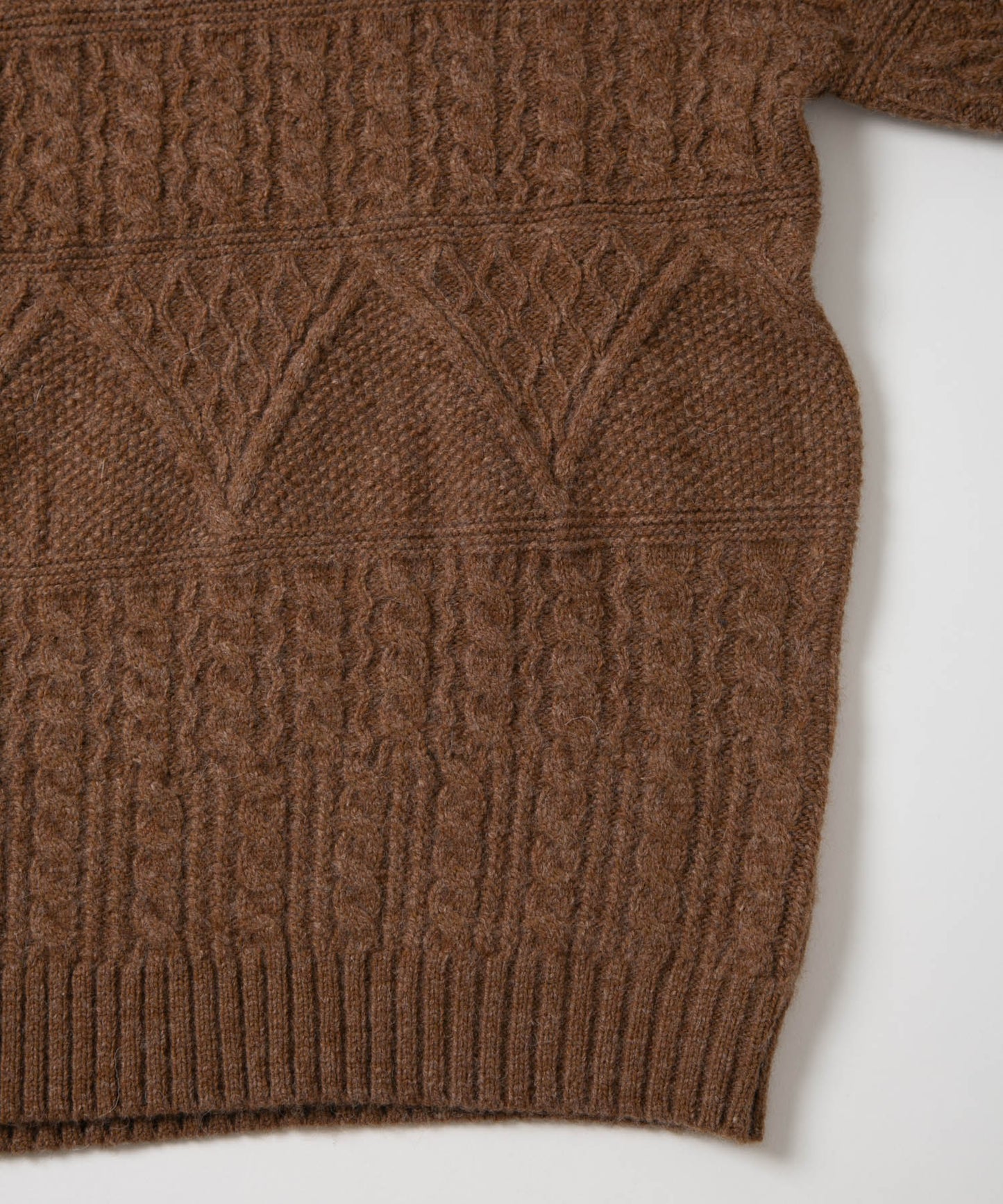 5G Aran pattern Crew Knit