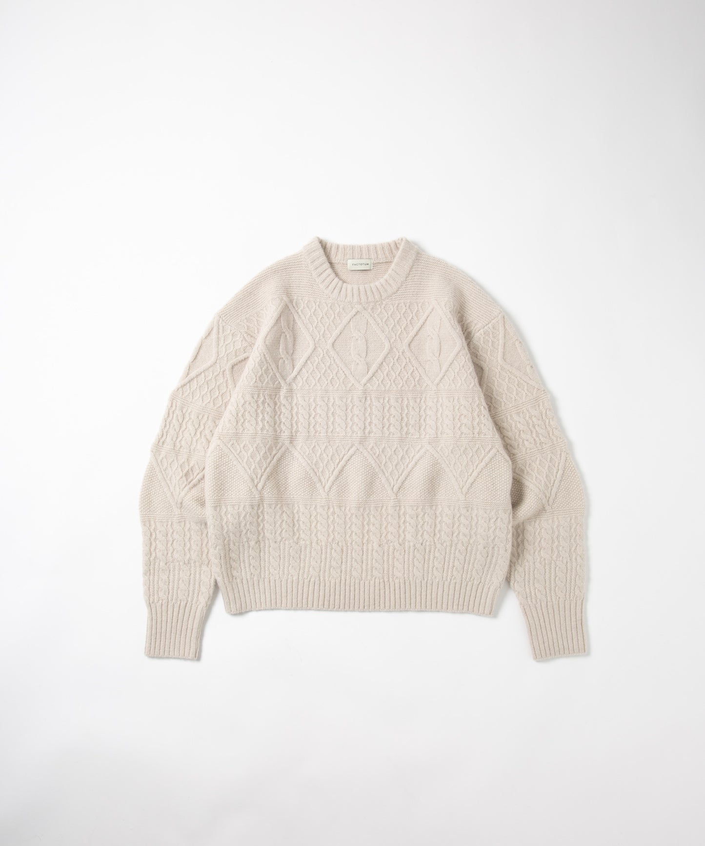 5G Aran pattern Crew Knit