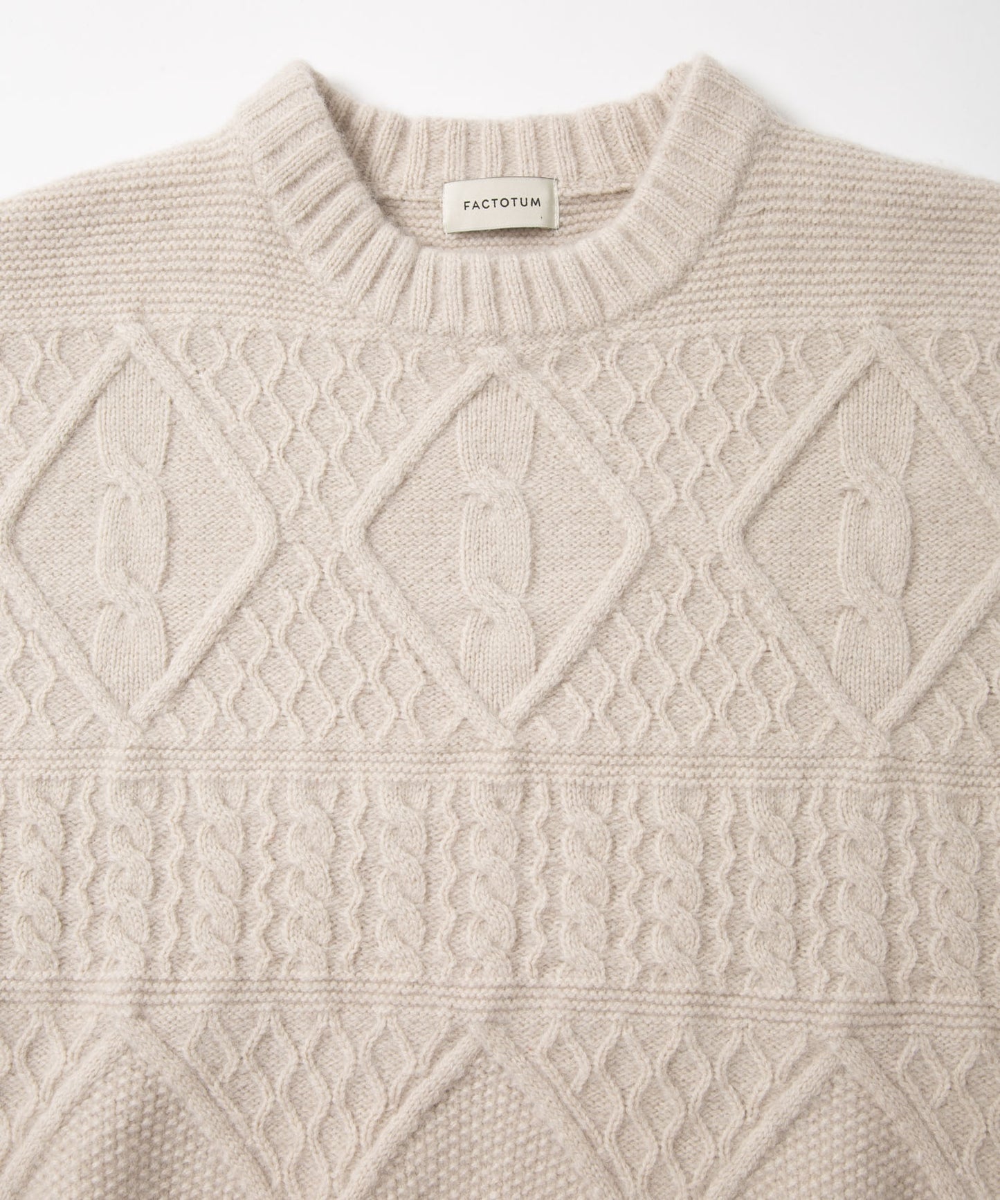 5G Aran pattern Crew Knit