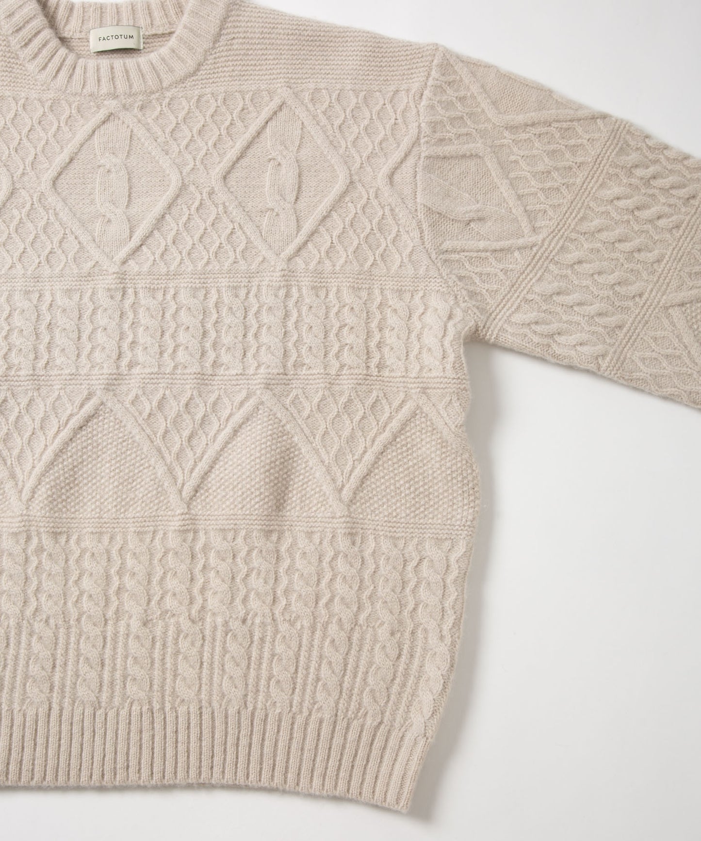 5G Aran pattern Crew Knit
