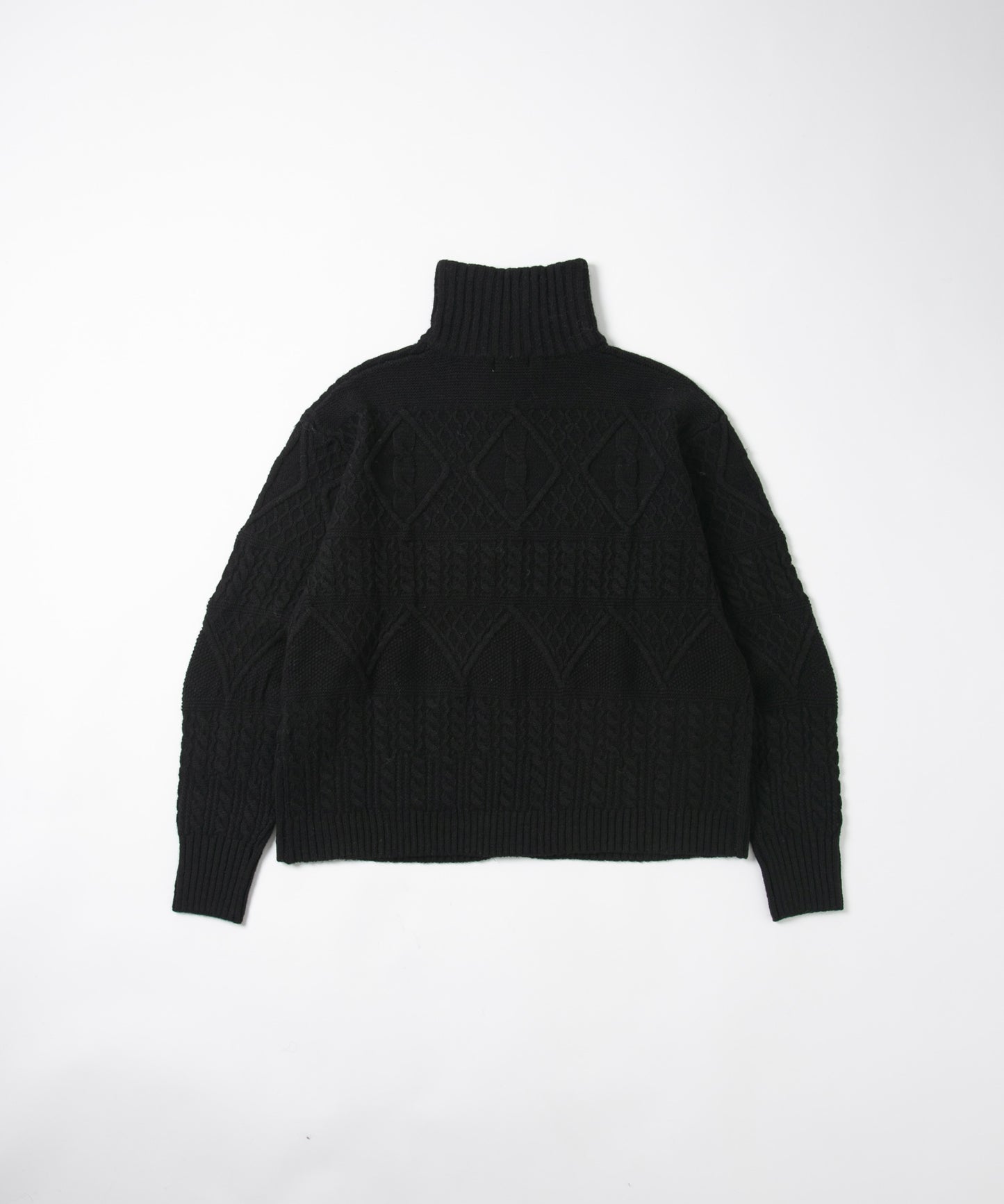 5G Aran pattern ZIP- Turtle Knit