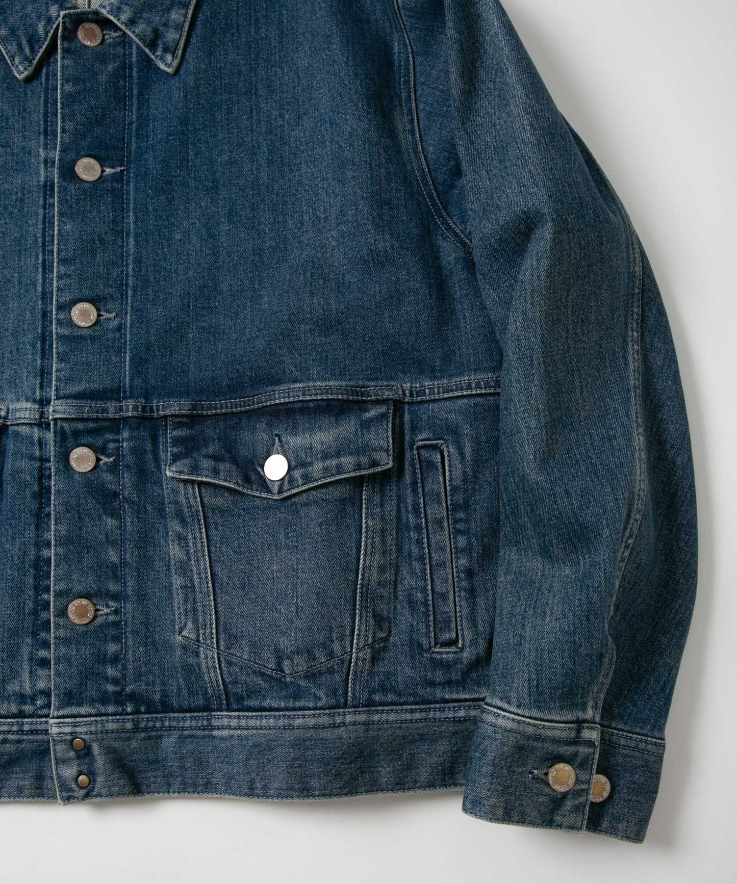 Organic Denim Washed Wide Jacket