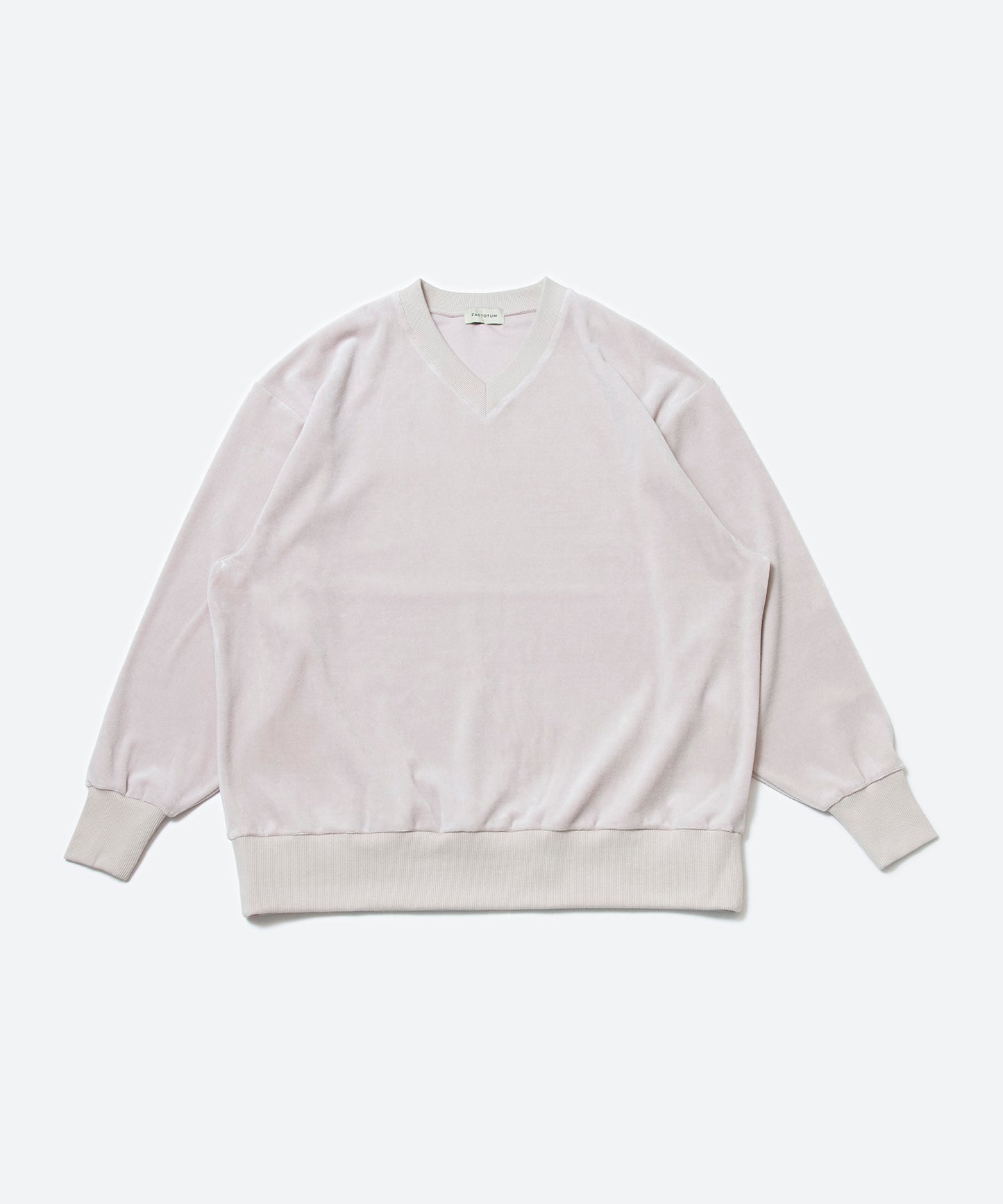Heavy velor V-neck L/S