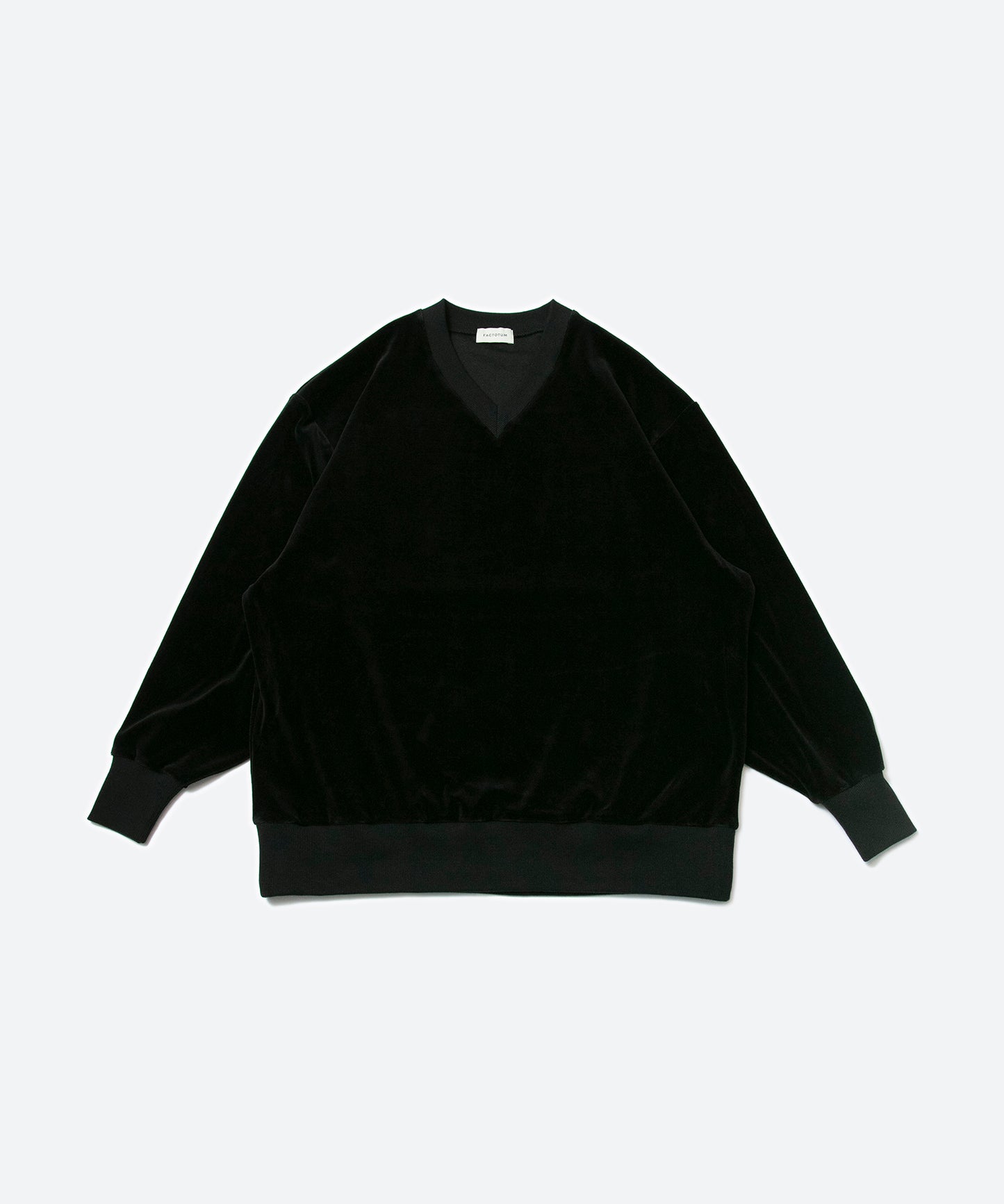 Heavy velor V-neck L/S