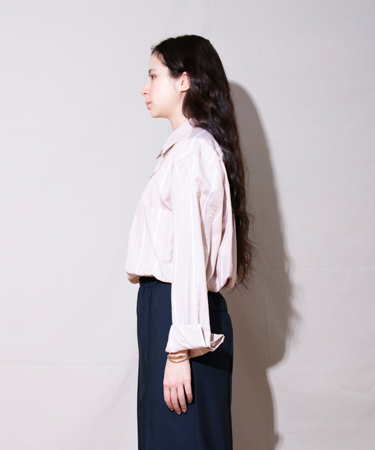 CL Stripe Round Hem Shirt