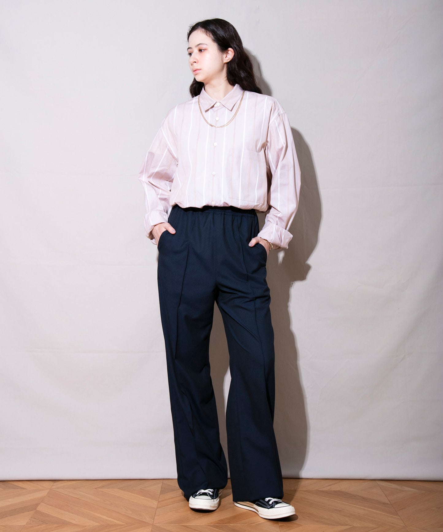 CL Stripe Round Hem Shirt