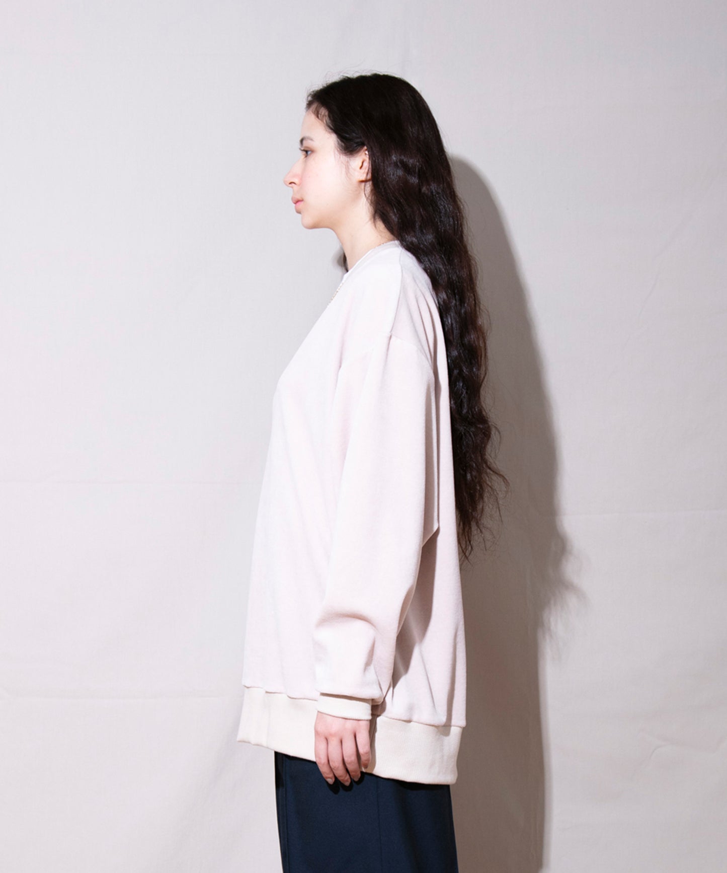Heavy velor V-neck L/S