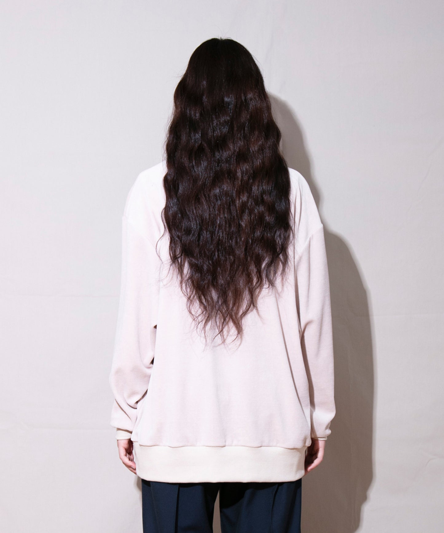 Heavy velor V-neck L/S