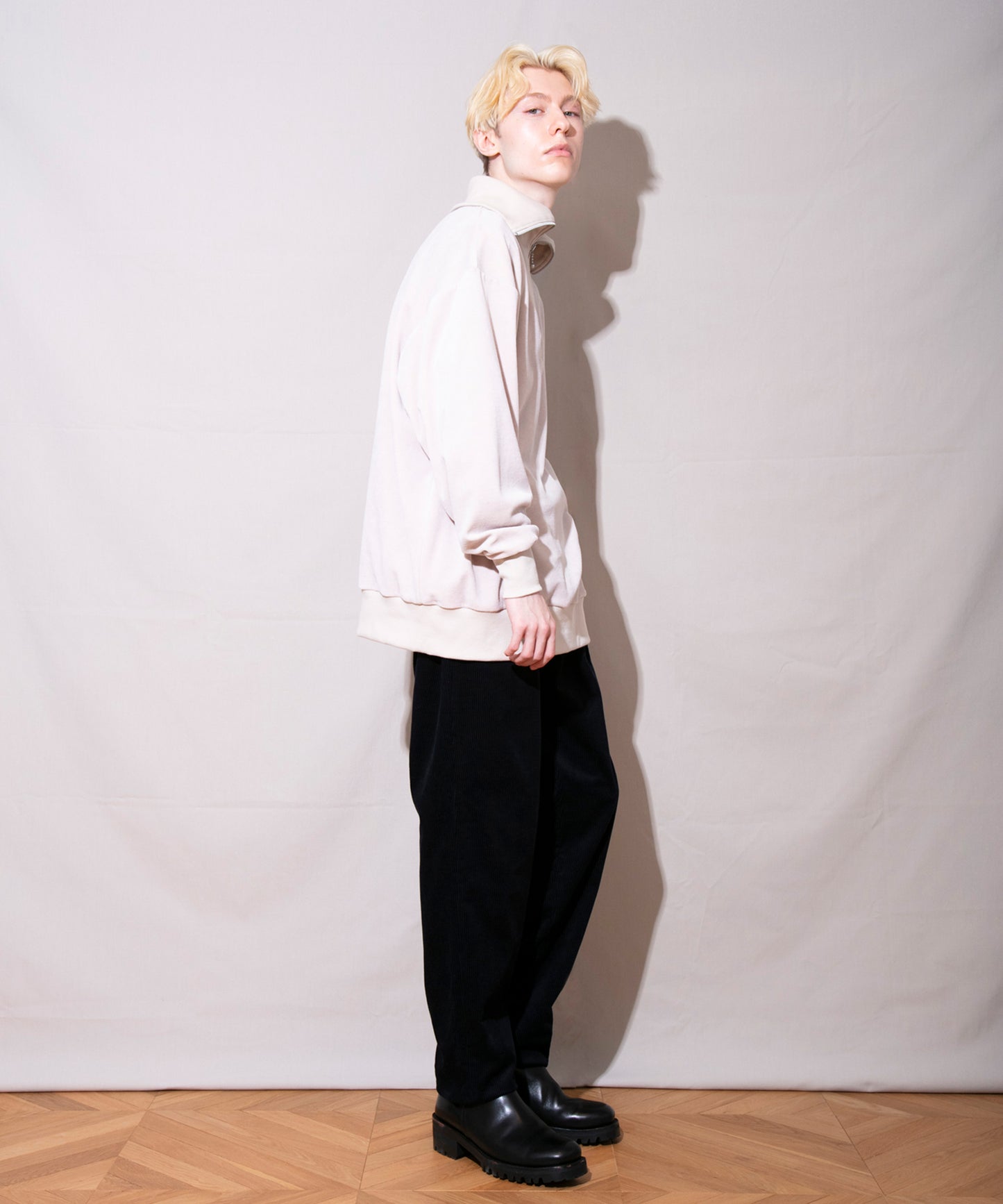 Heavy velor ZIP Hi-neck L/S