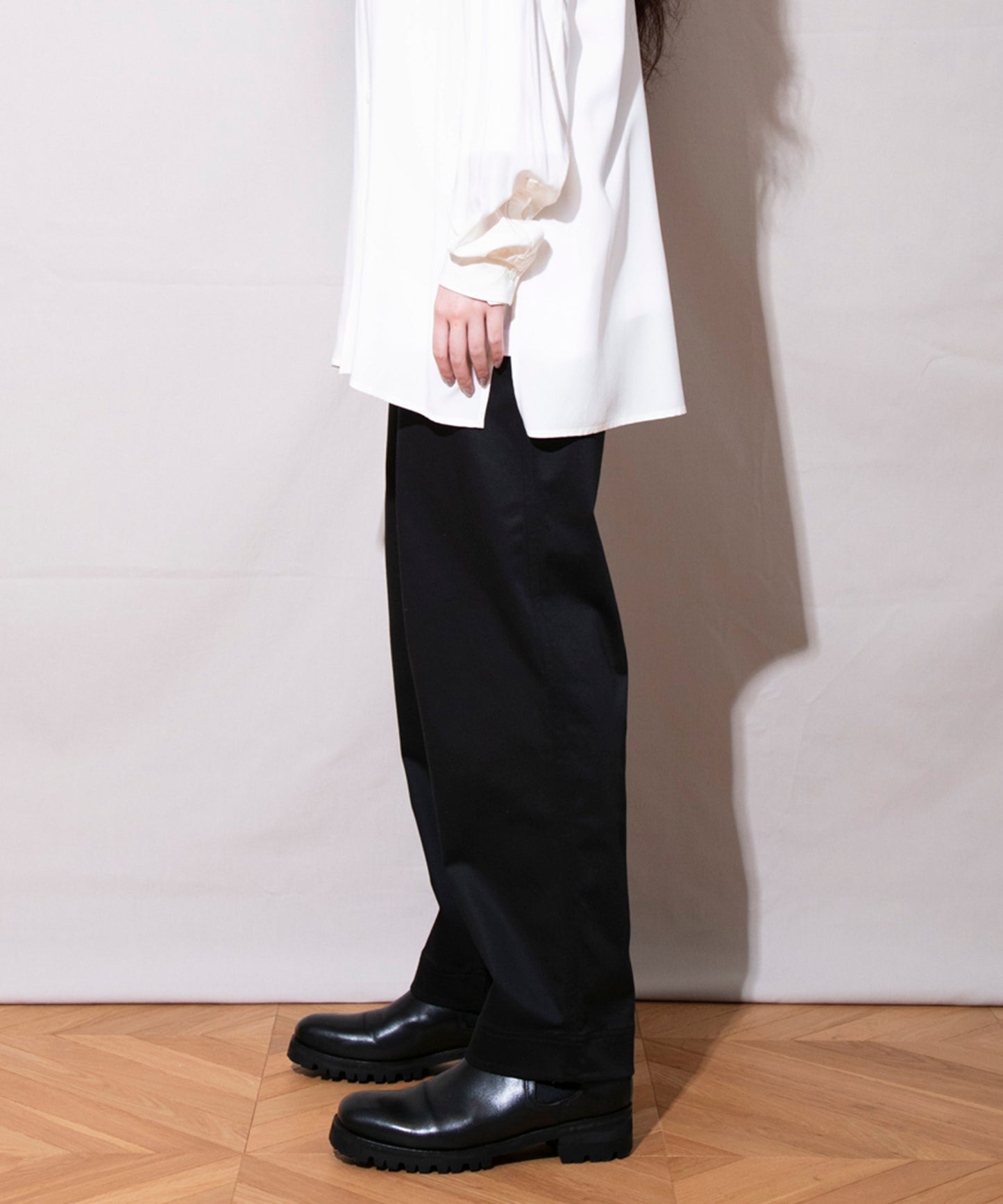 Satin Stretch Wide Slacks