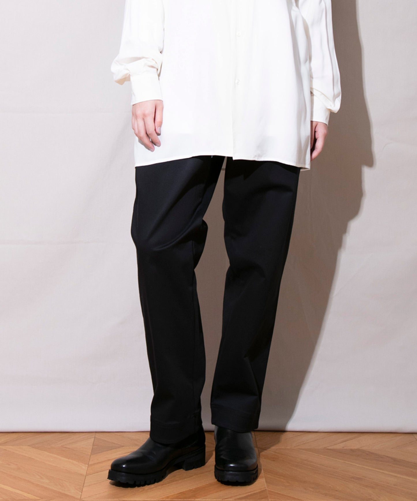 Satin Stretch Wide Slacks