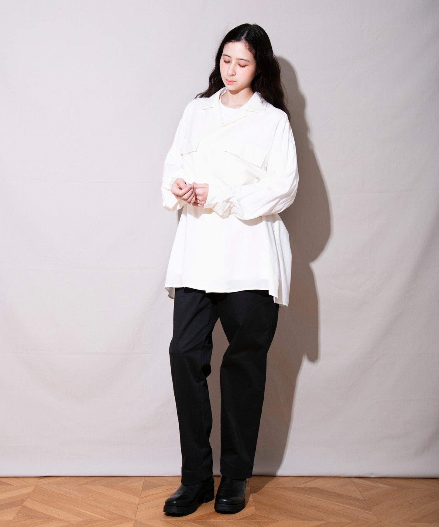 Satin Stretch Wide Slacks