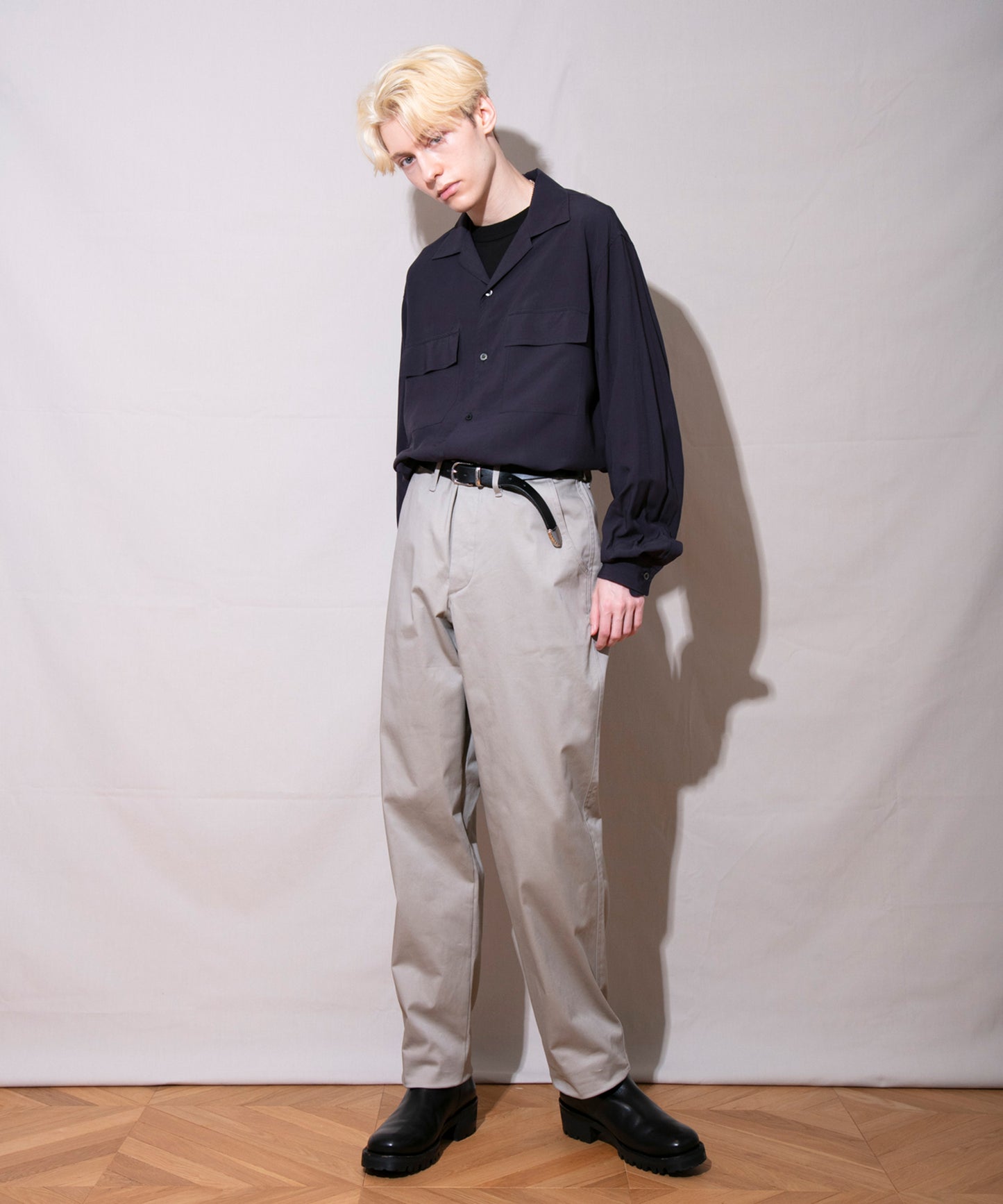 Satin Stretch Wide Slacks