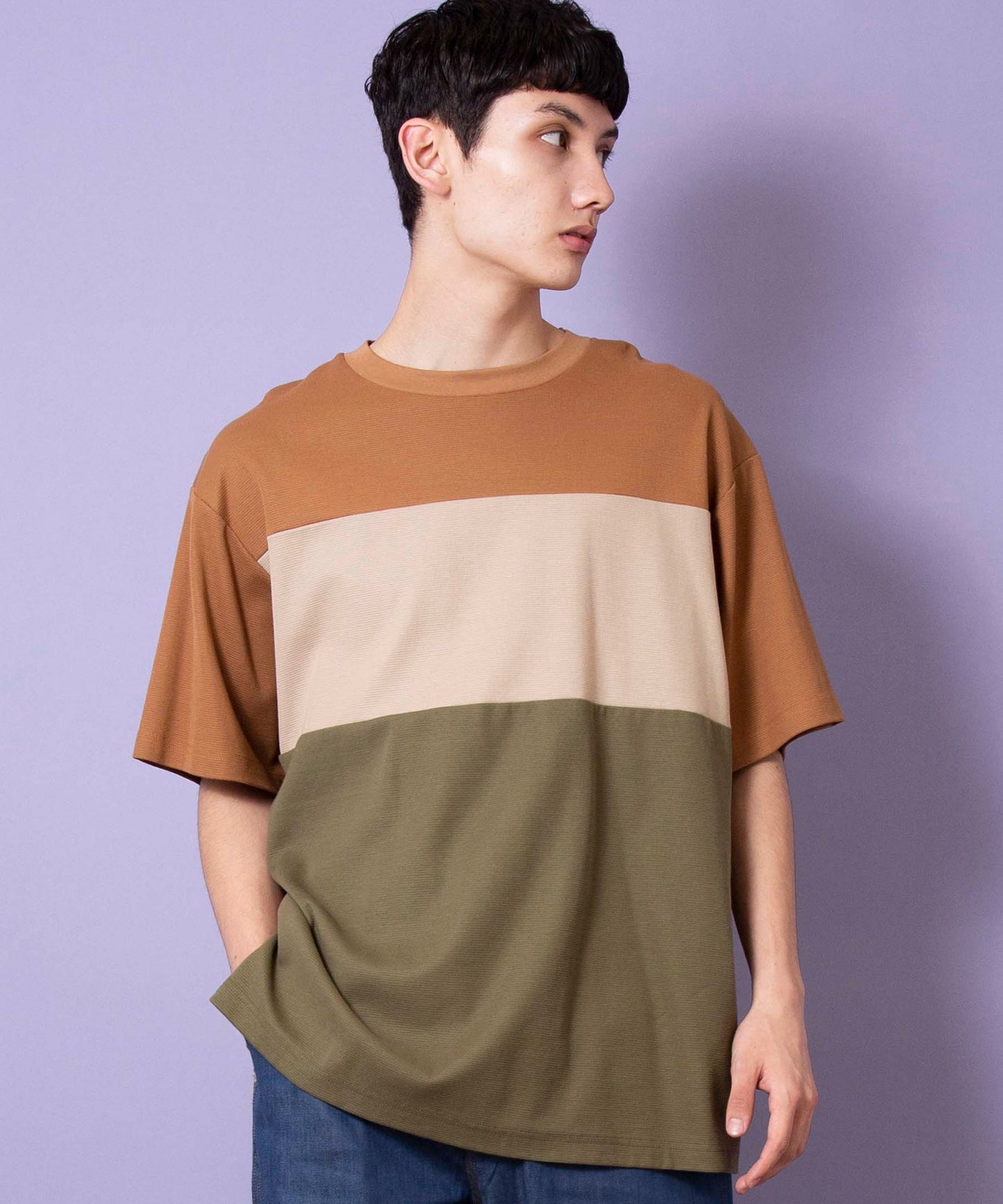 Comfort Surf Knit Panel Wide T-Shirt