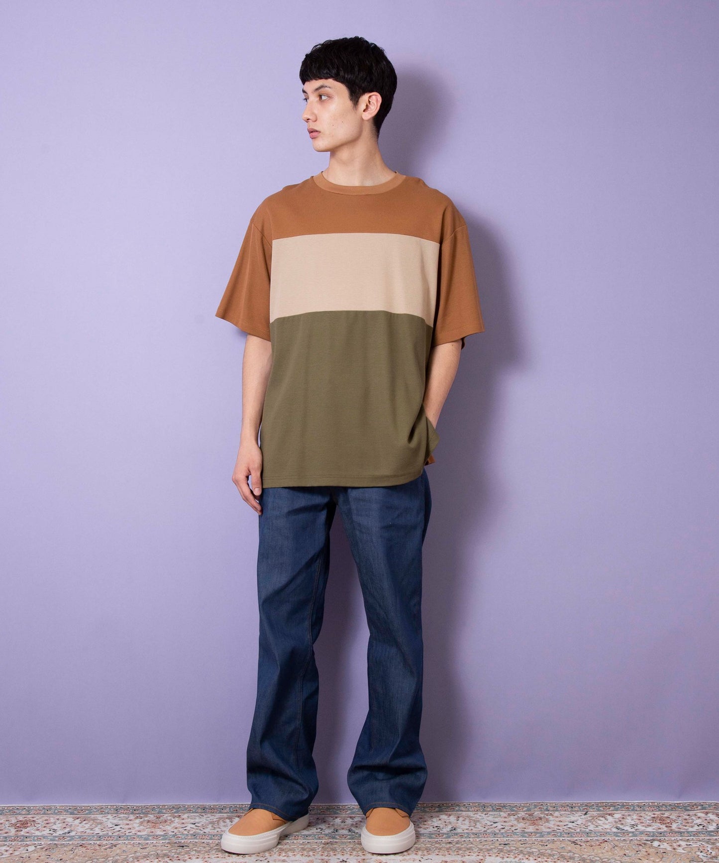 Comfort Surf Knit Panel Wide T-Shirt