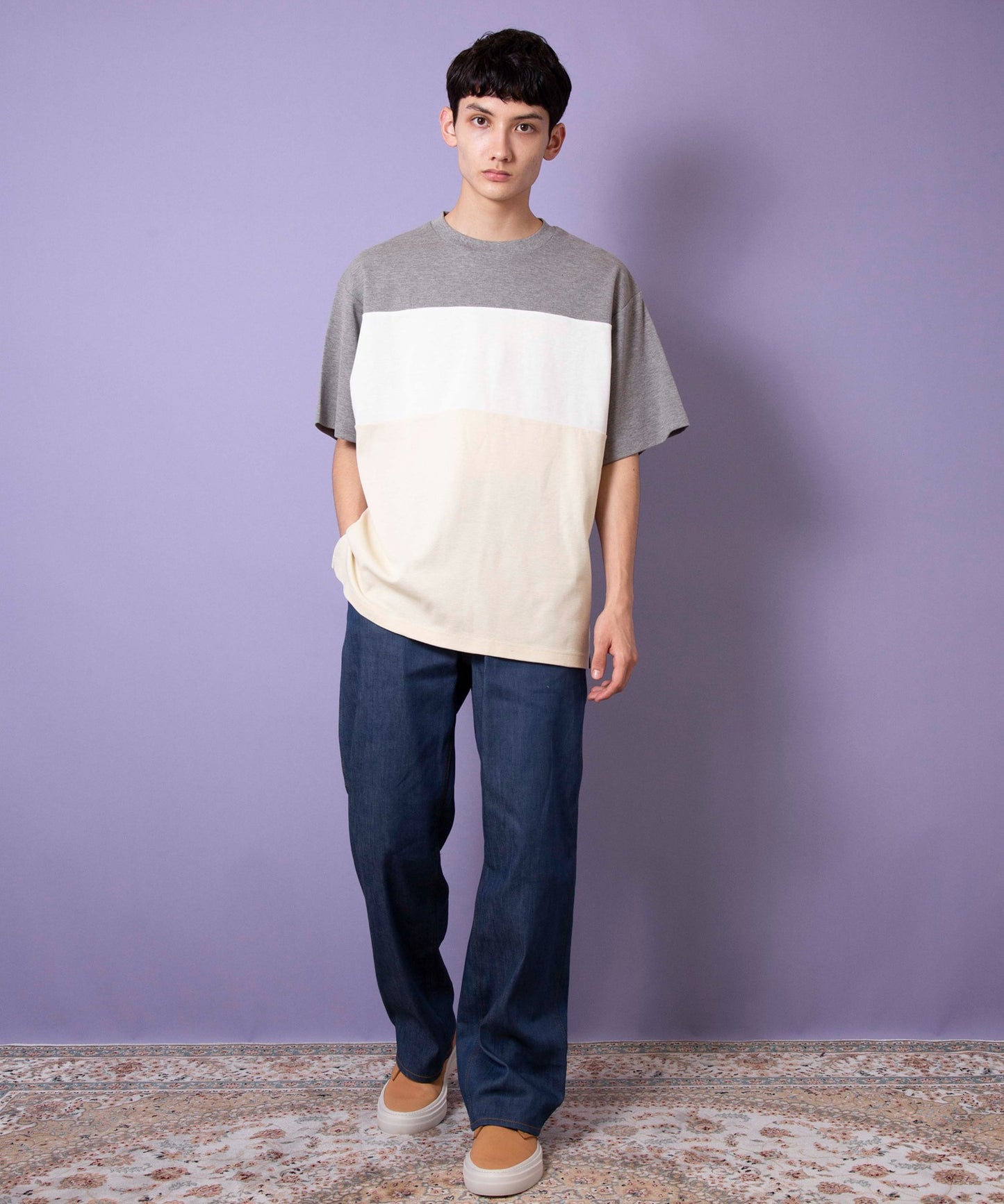 Comfort Surf Knit Panel Wide T-Shirt