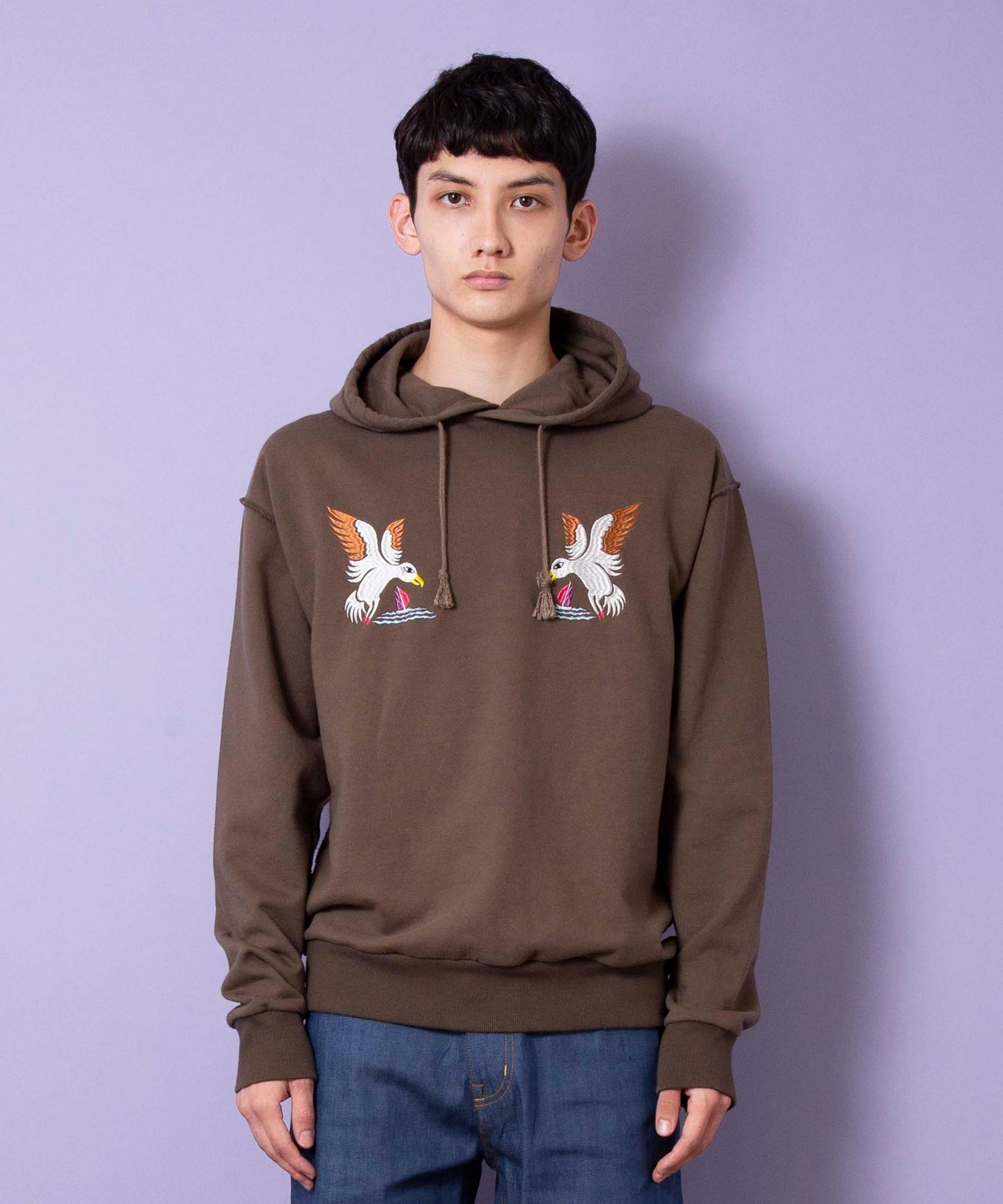 Seagull embroidered sweatshirt hoodie