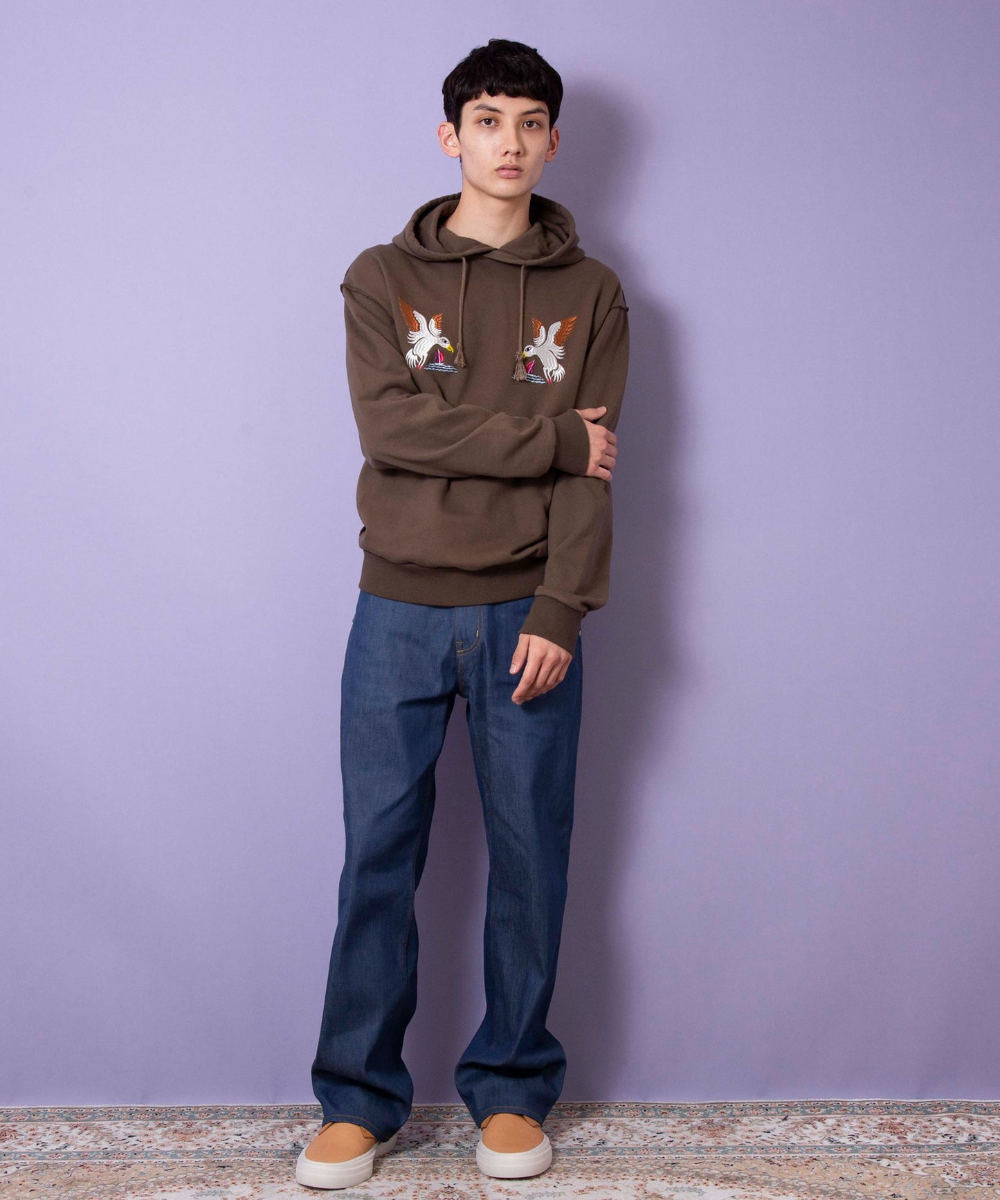 Seagull embroidered sweatshirt hoodie
