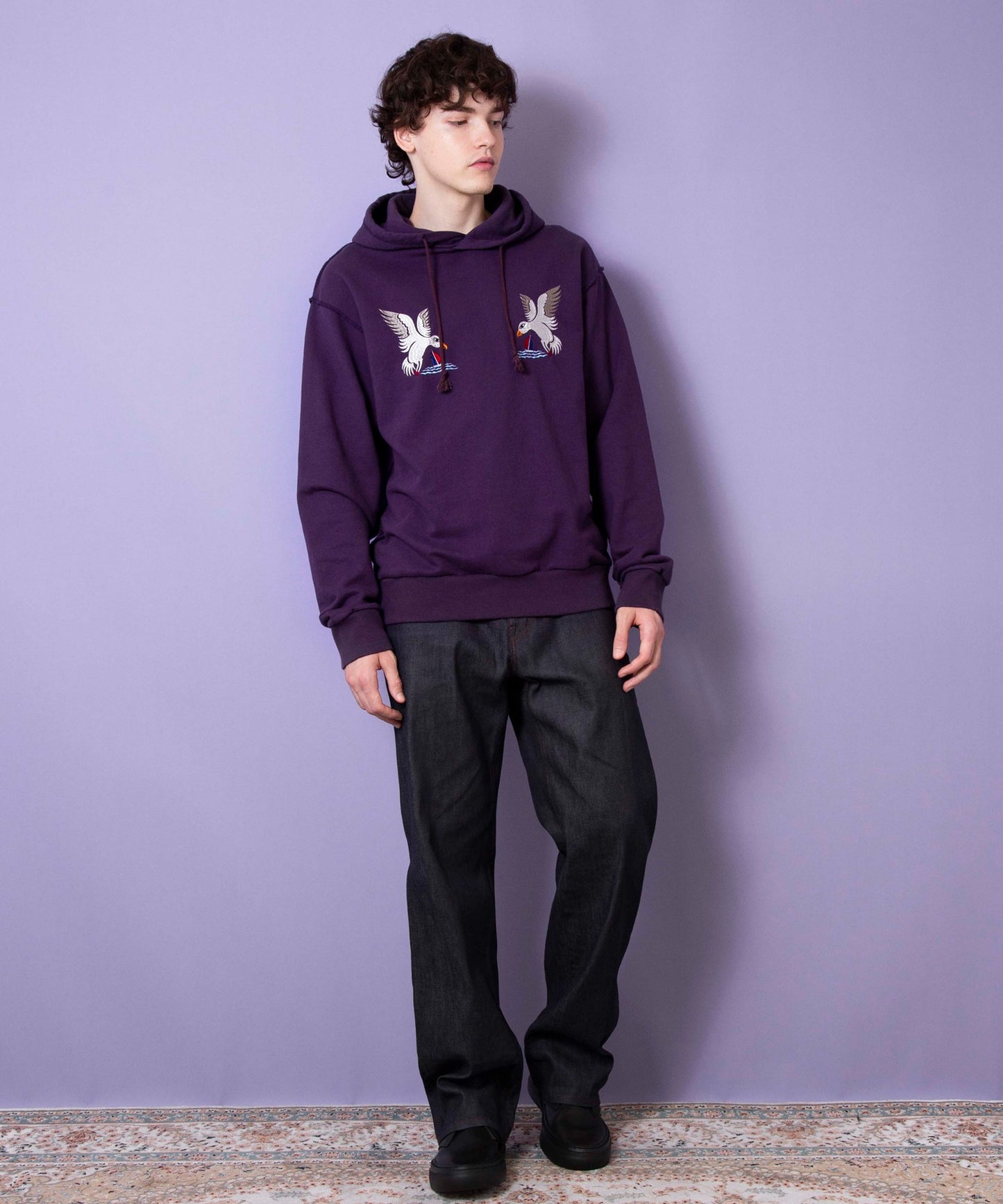 Seagull embroidered sweatshirt hoodie