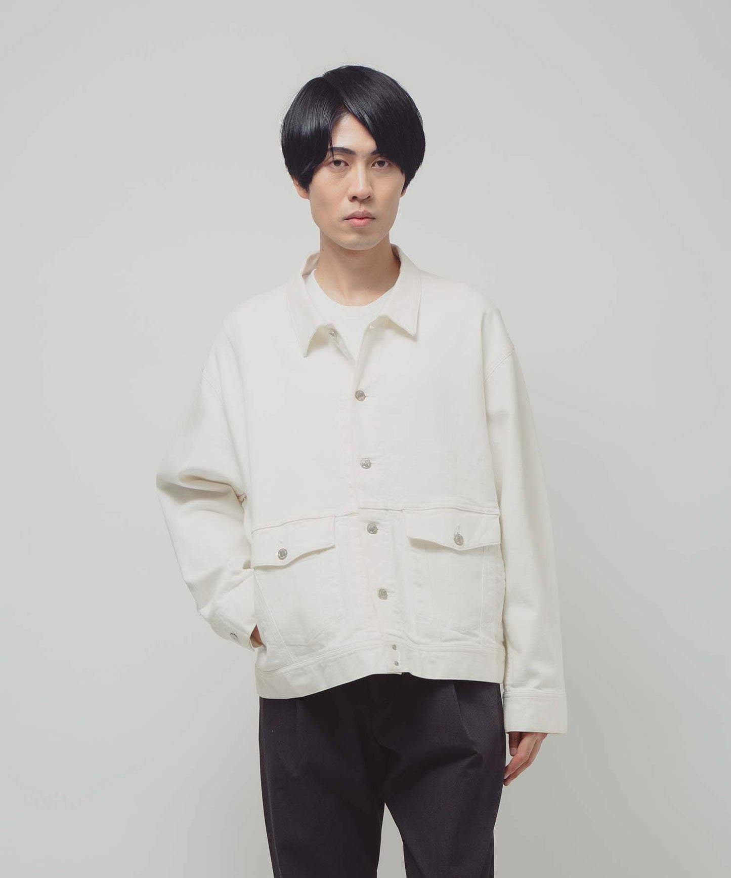 Organic Denim Washed Wide Jacket