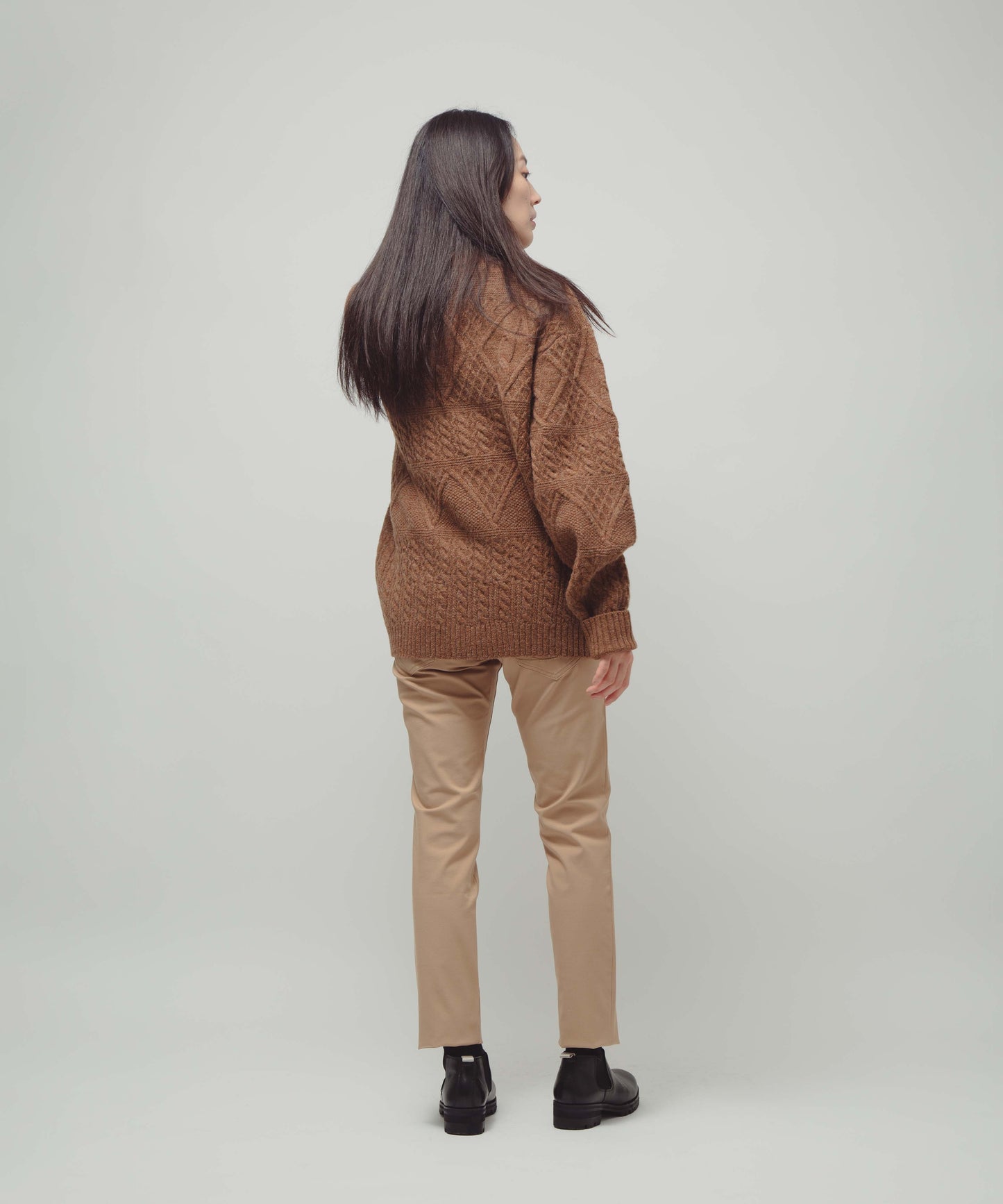 5G Aran pattern Crew Knit