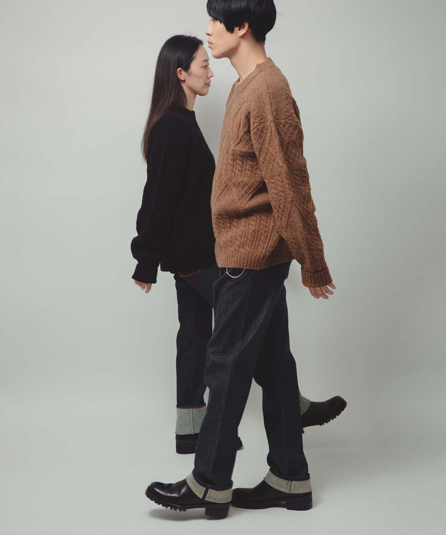 5G Aran pattern Crew Knit
