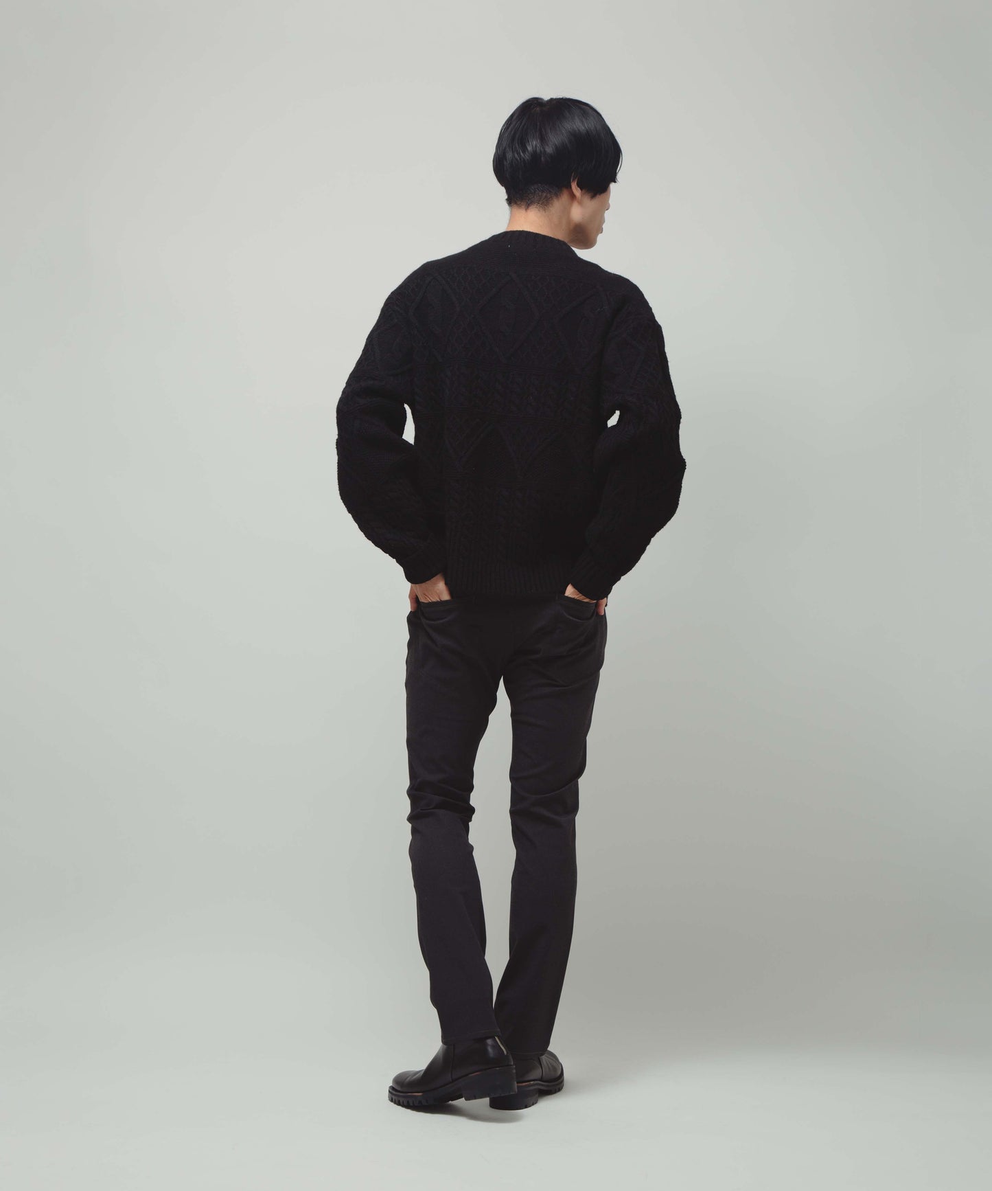 5G Aran pattern Crew Knit