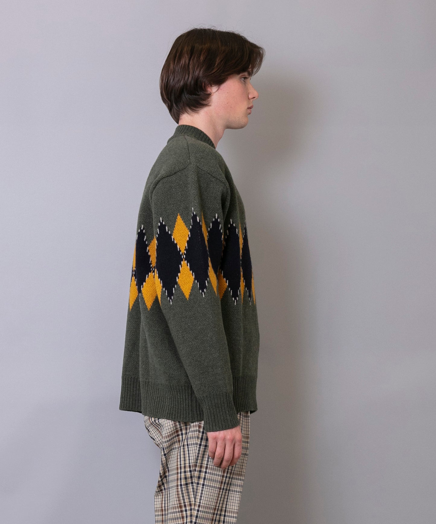 C/C 7G Argyle V-neck Knit