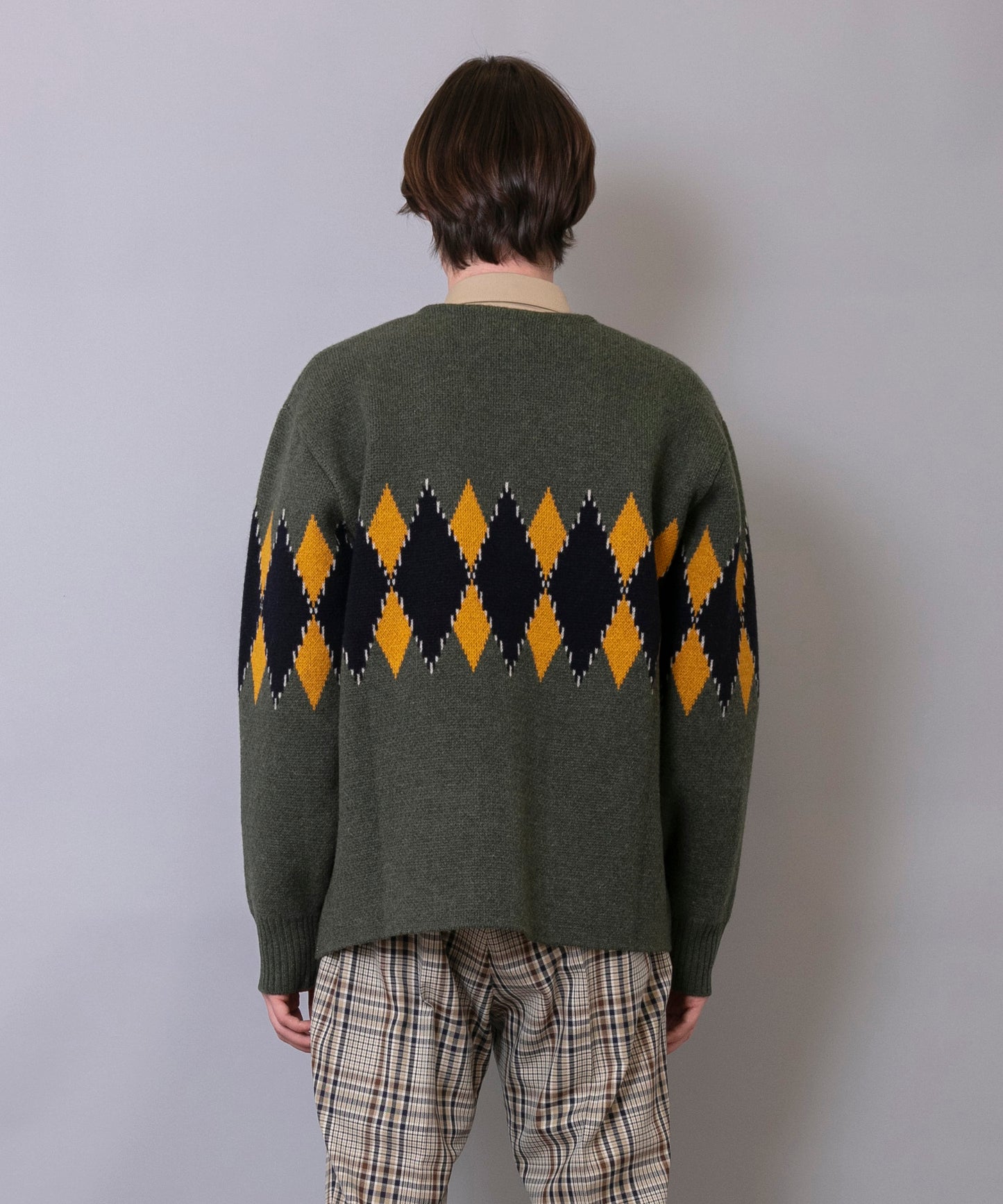 C/C 7G Argyle Cardigan Knit