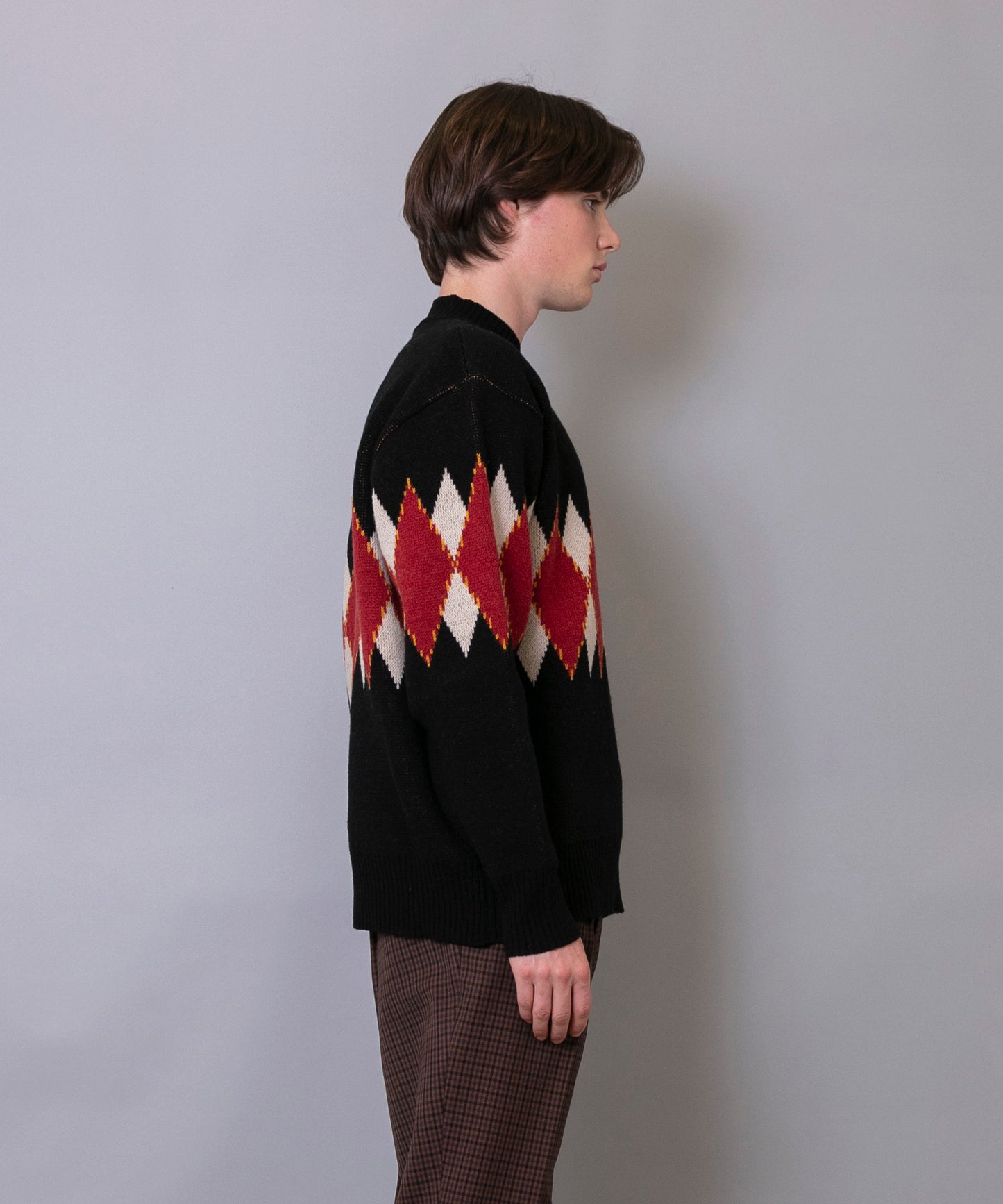 C/C 7G Argyle V-neck Knit