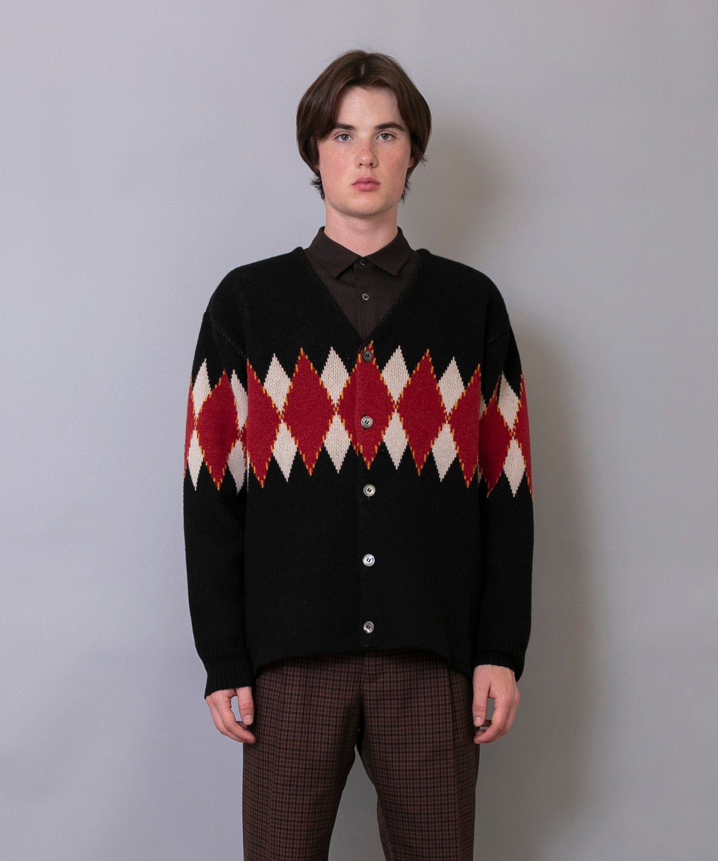 C/C 7G Argyle Cardigan Knit