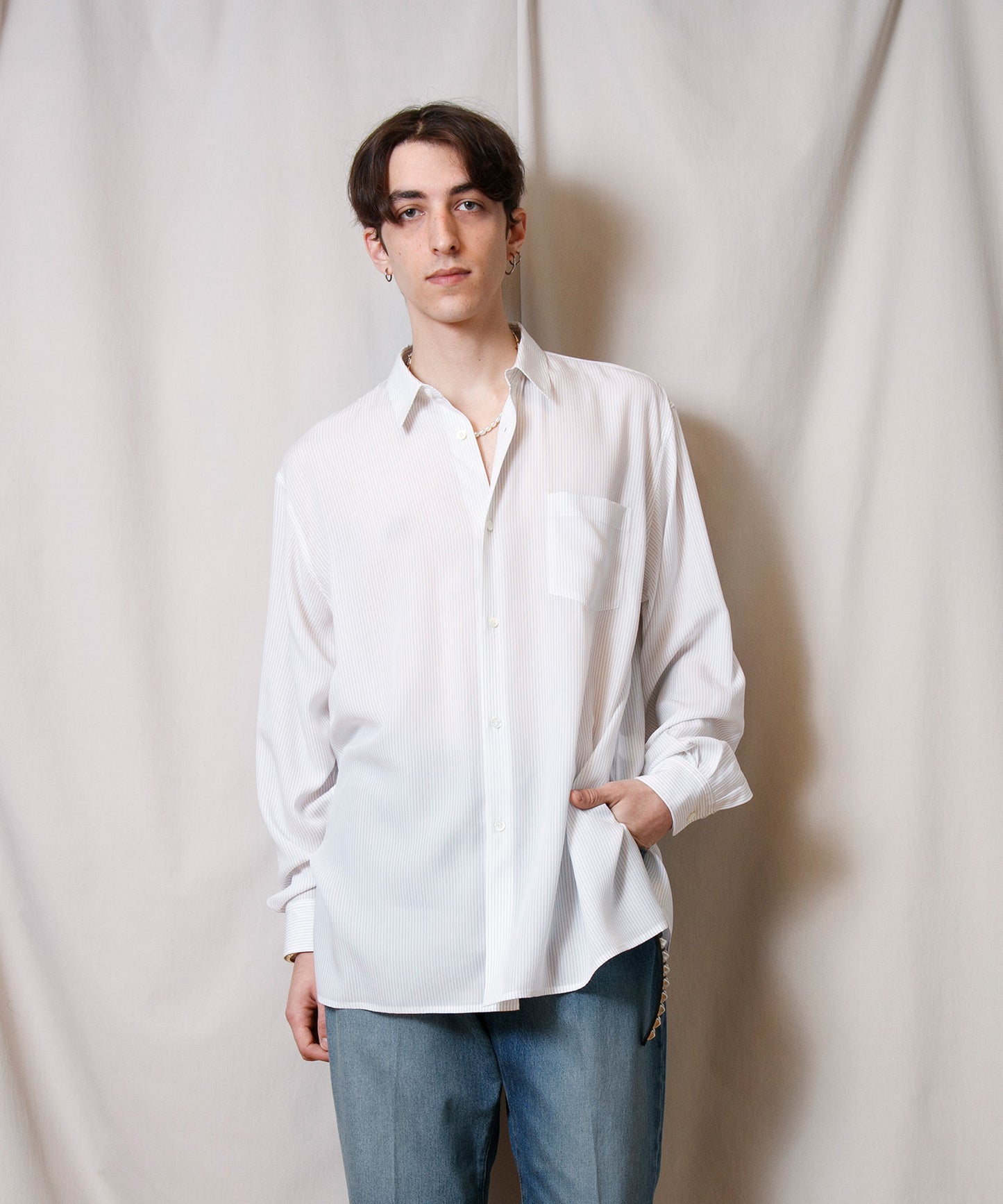 Lyocell Square Hem Shirt