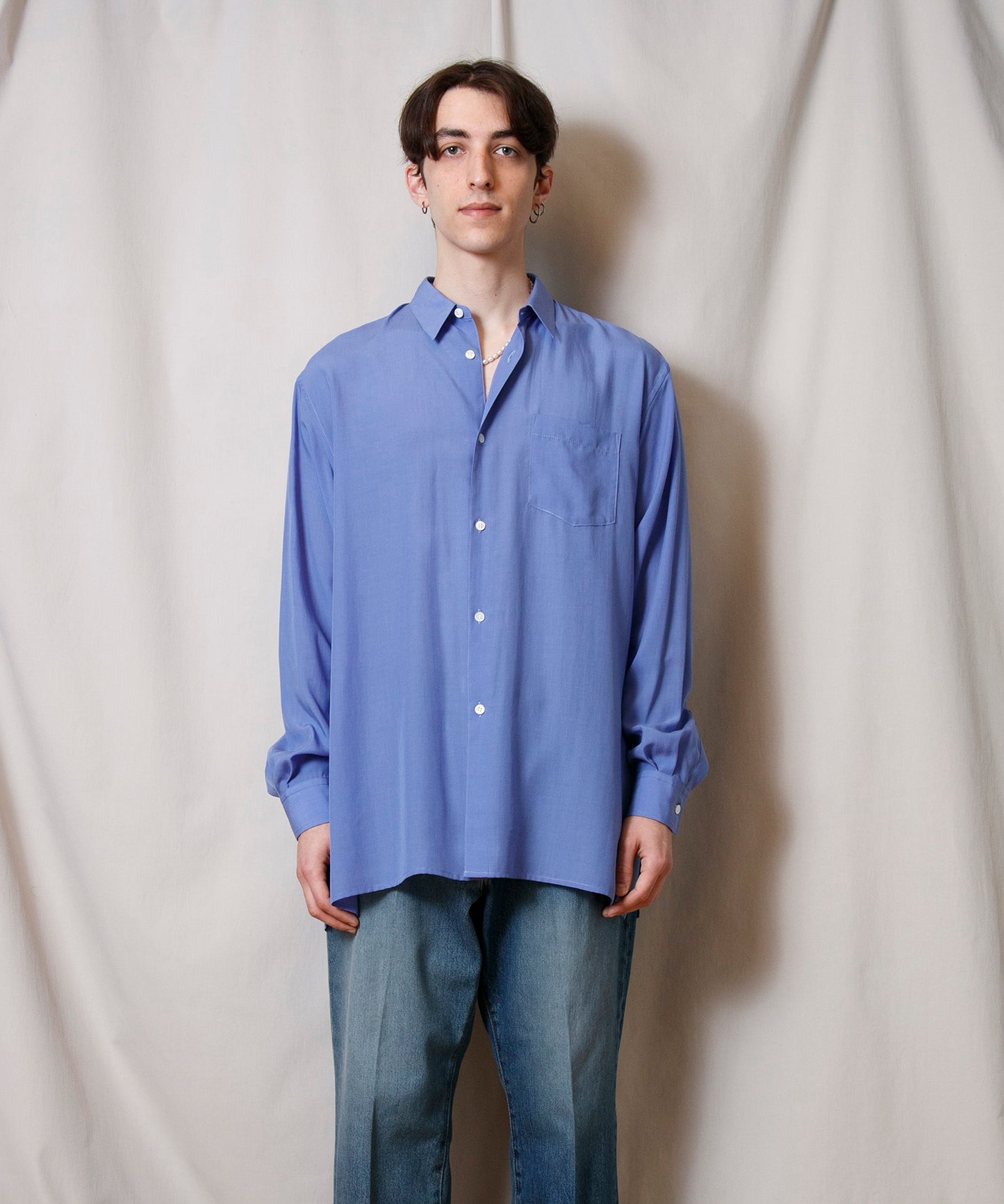 Lyocell Square Hem Shirt