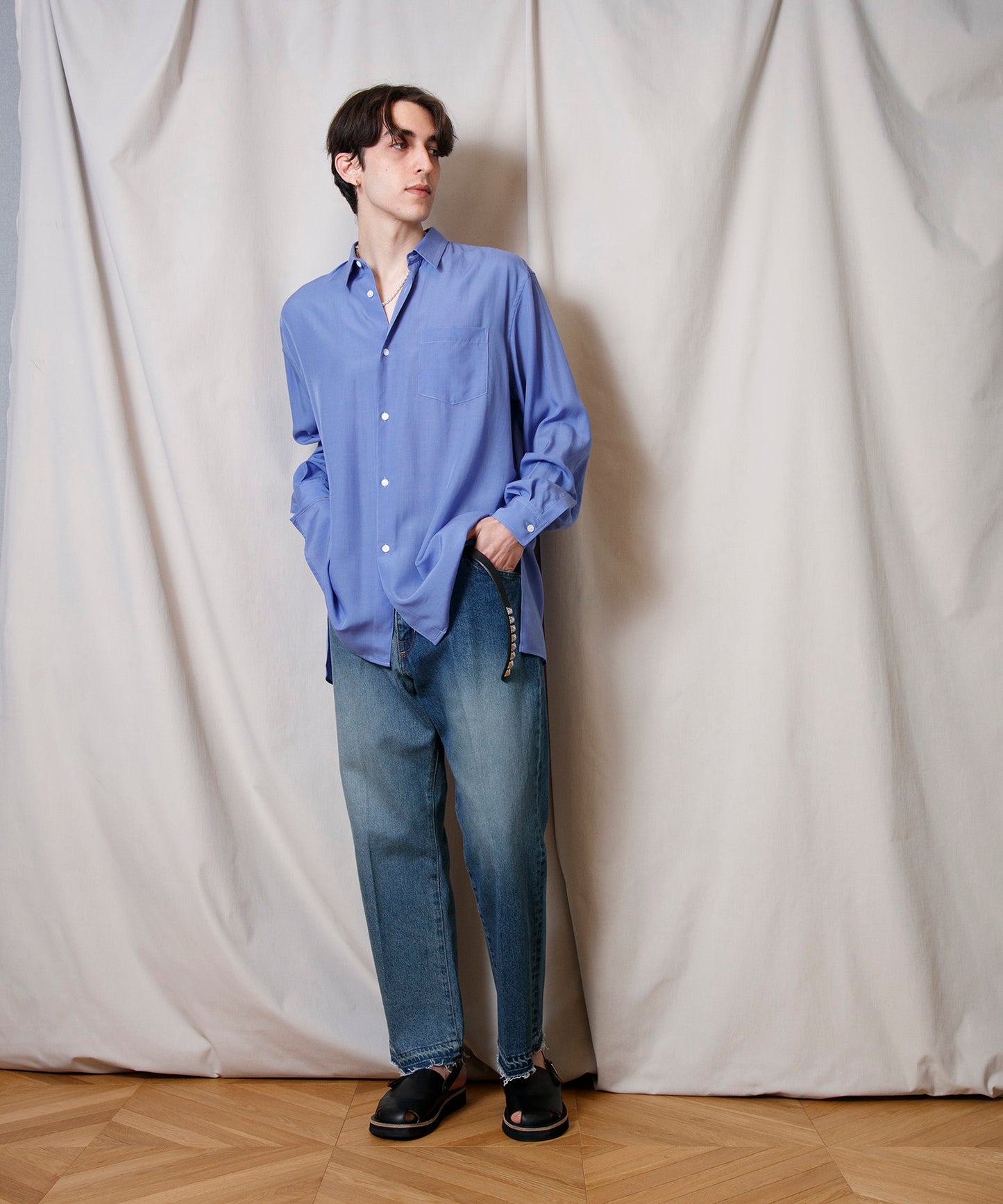 Lyocell Square Hem Shirt