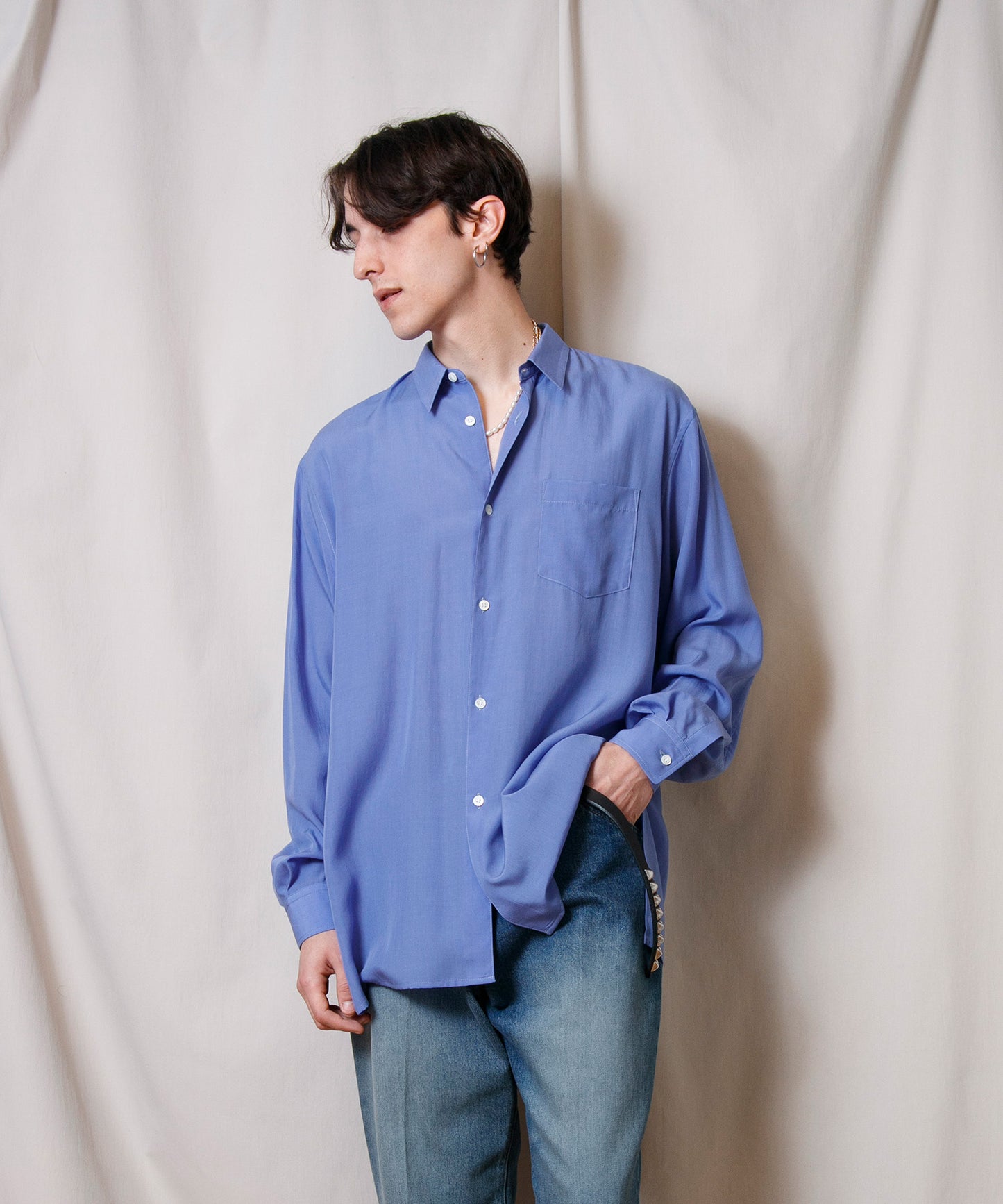 Lyocell Square Hem Shirt