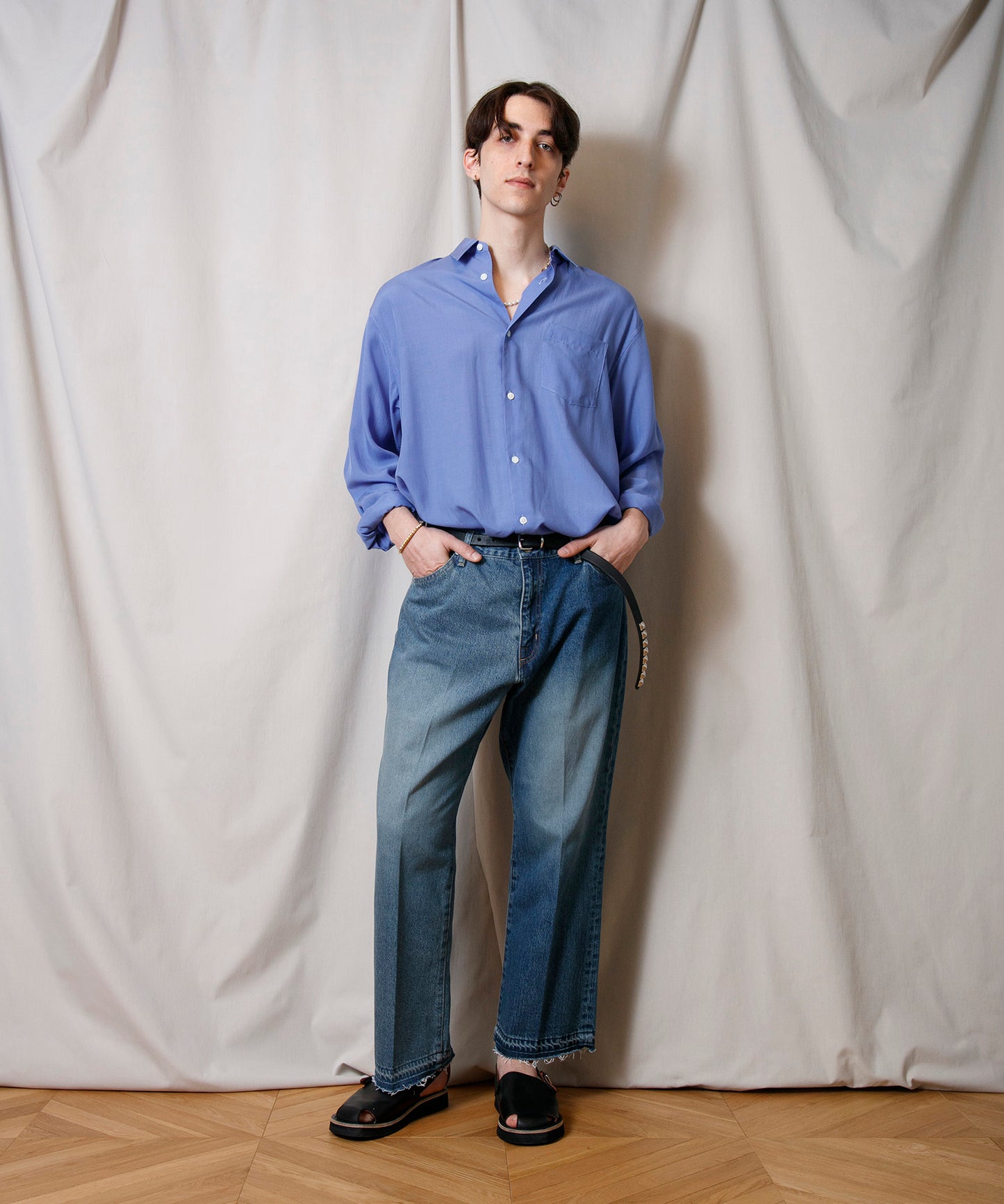 Lyocell Square Hem Shirt