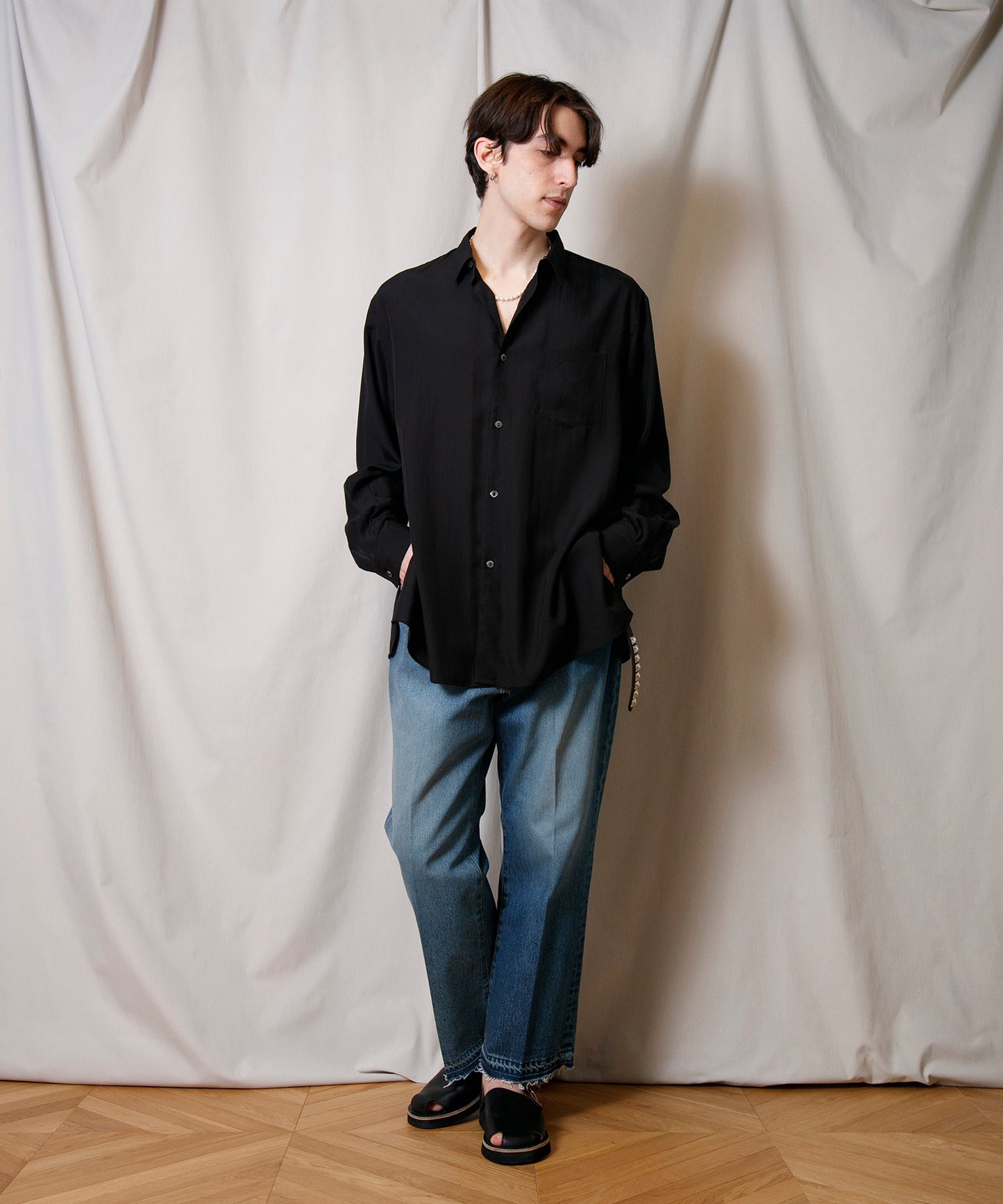 Lyocell Square Hem Shirt