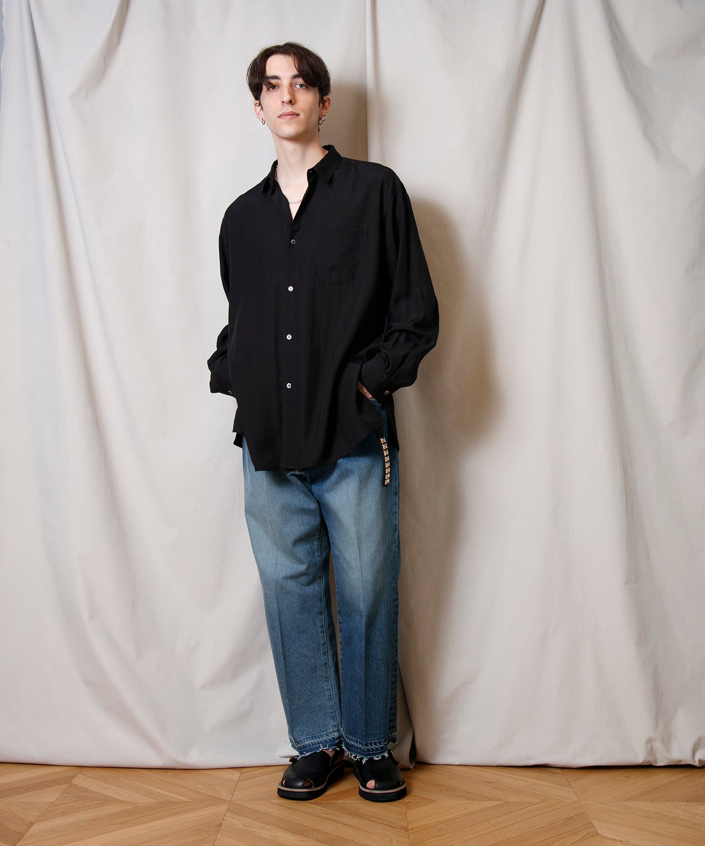 Lyocell Square Hem Shirt