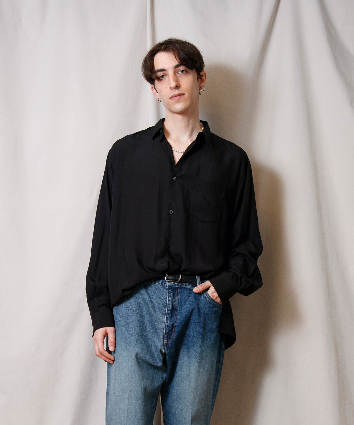 Lyocell Square Hem Shirt