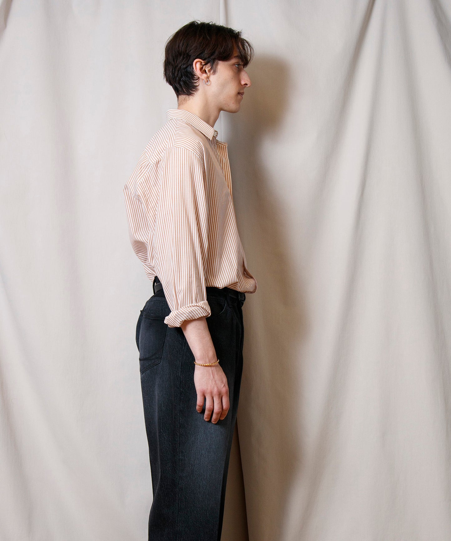 Voil Cotton Round Hem Shirt