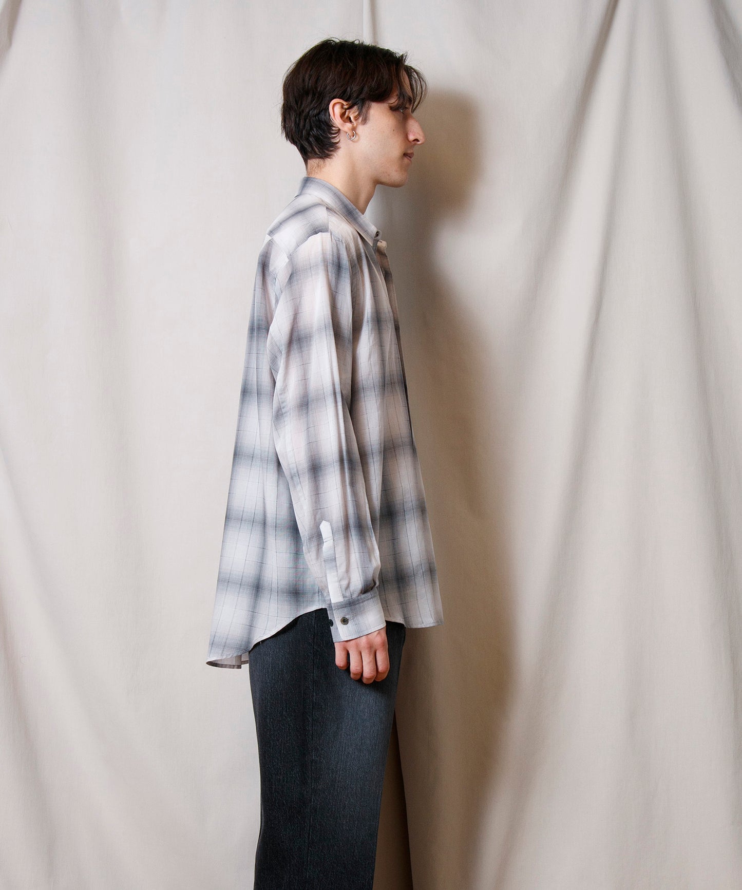 Voil Cotton Round Hem Shirt