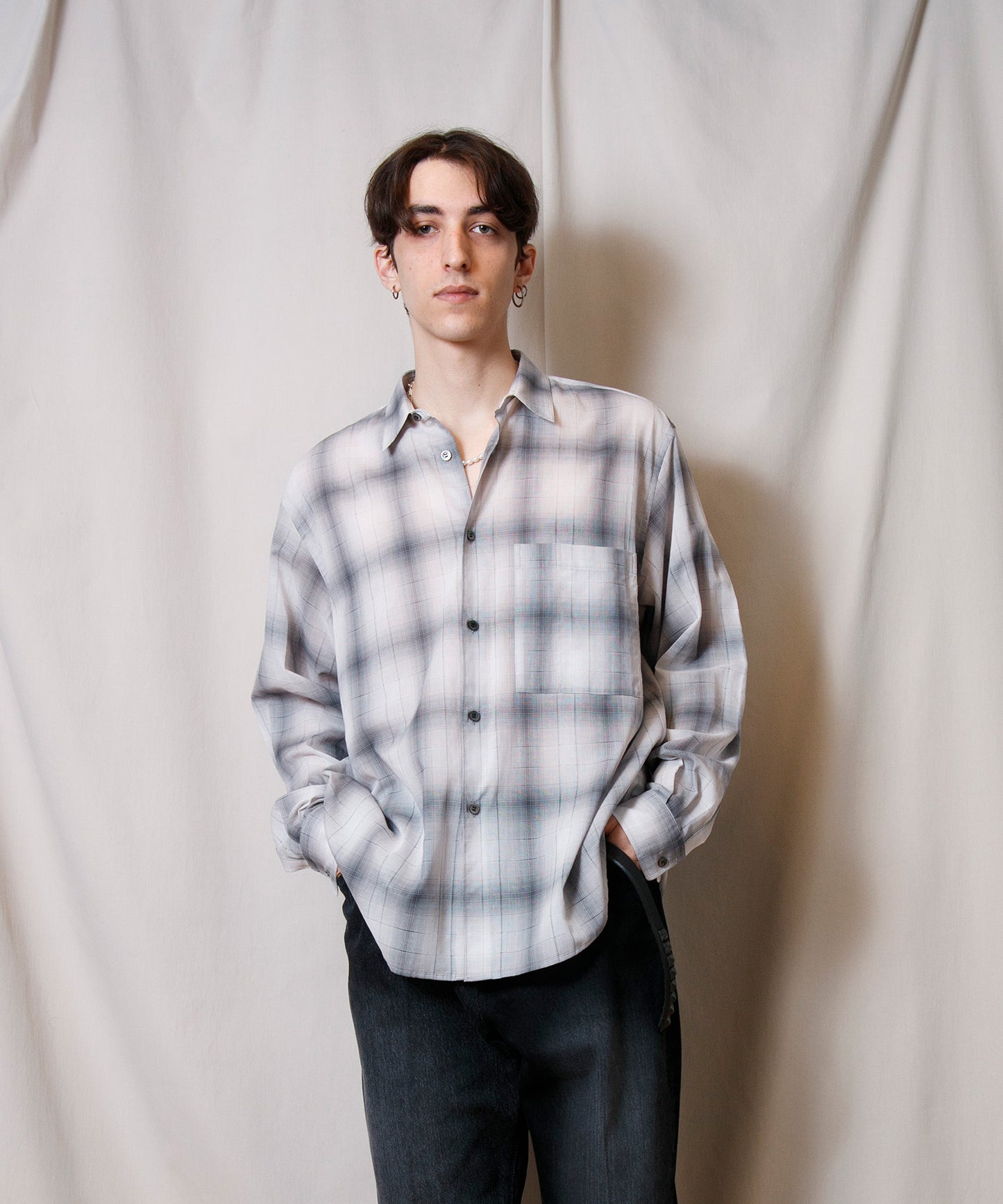 Voil Cotton Round Hem Shirt