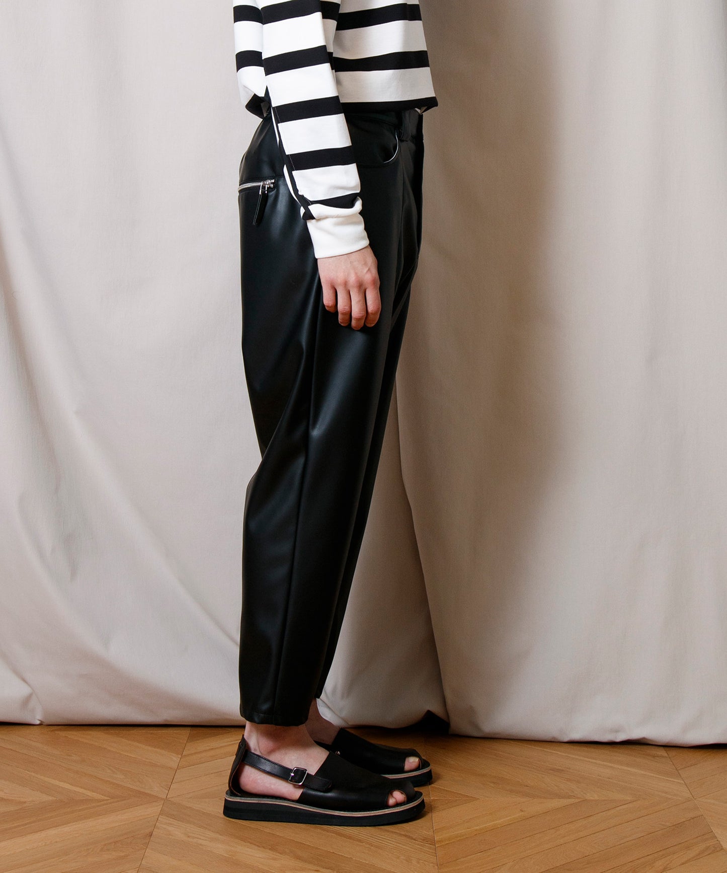 Synthetic Leather Oversized Biker Pants