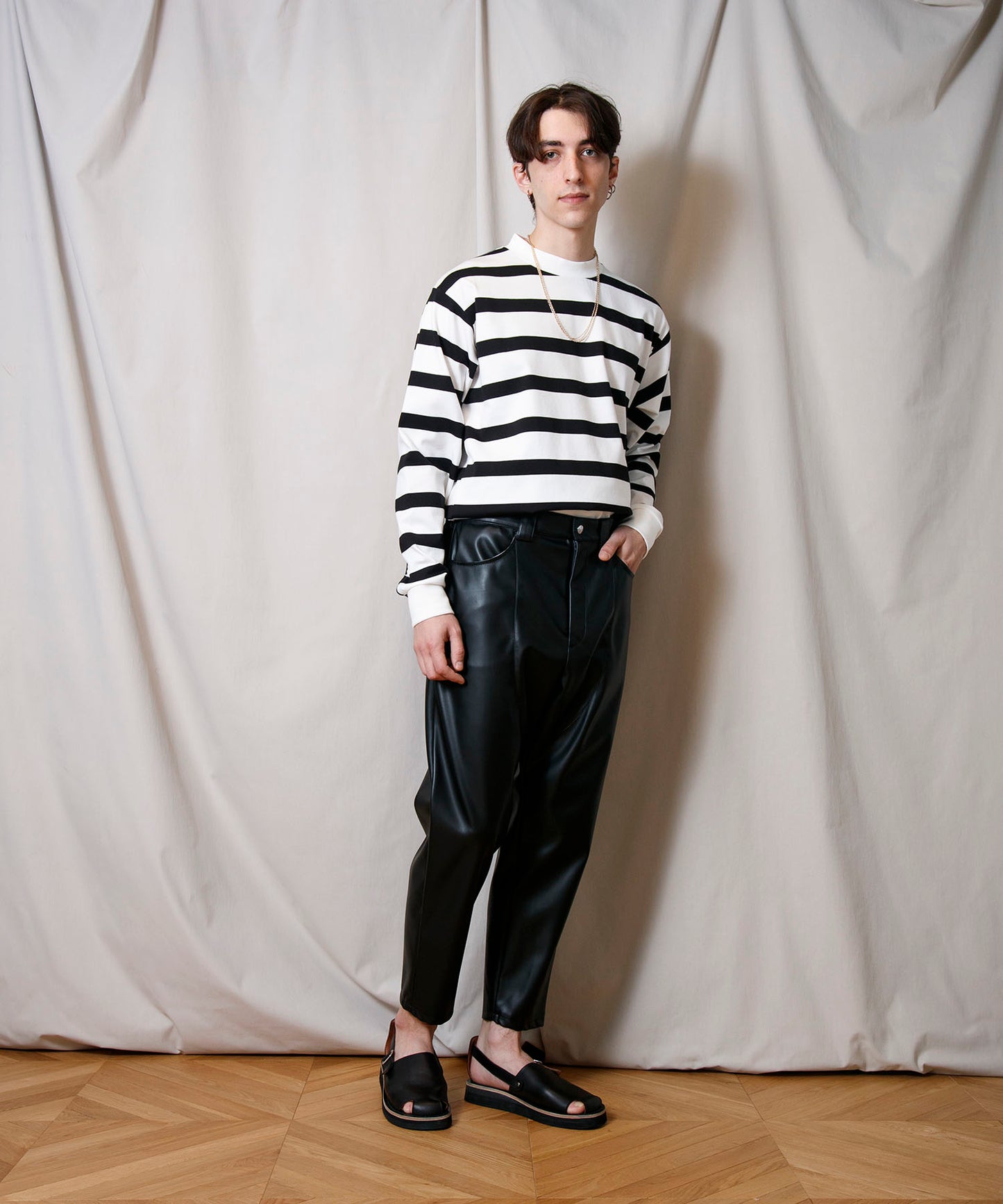 Synthetic Leather Oversized Biker Pants