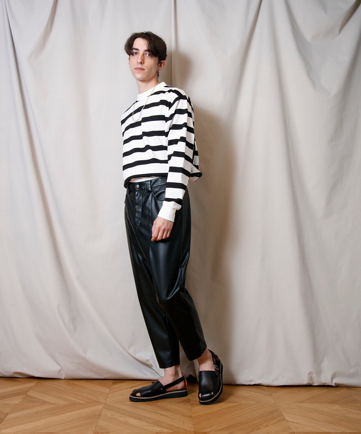 Synthetic Leather Oversized Biker Pants