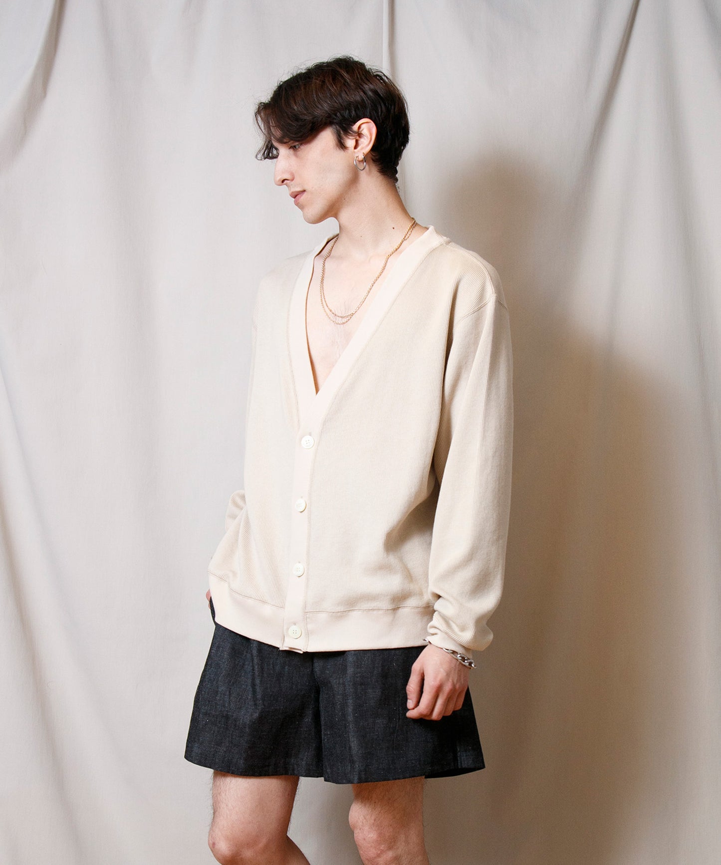 Underwear Rib Cardigan