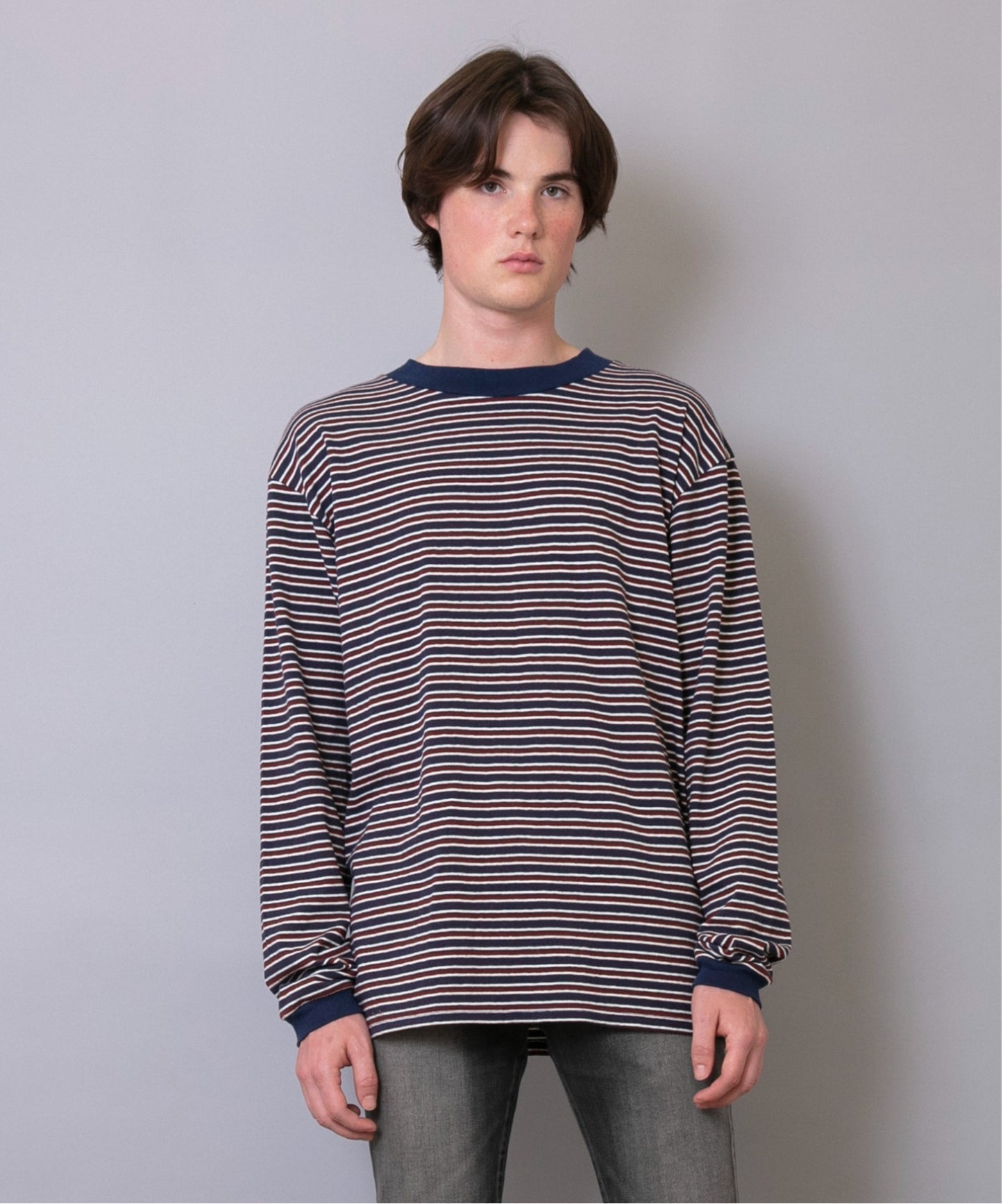 Multi-border Long Sleeves T-shirt