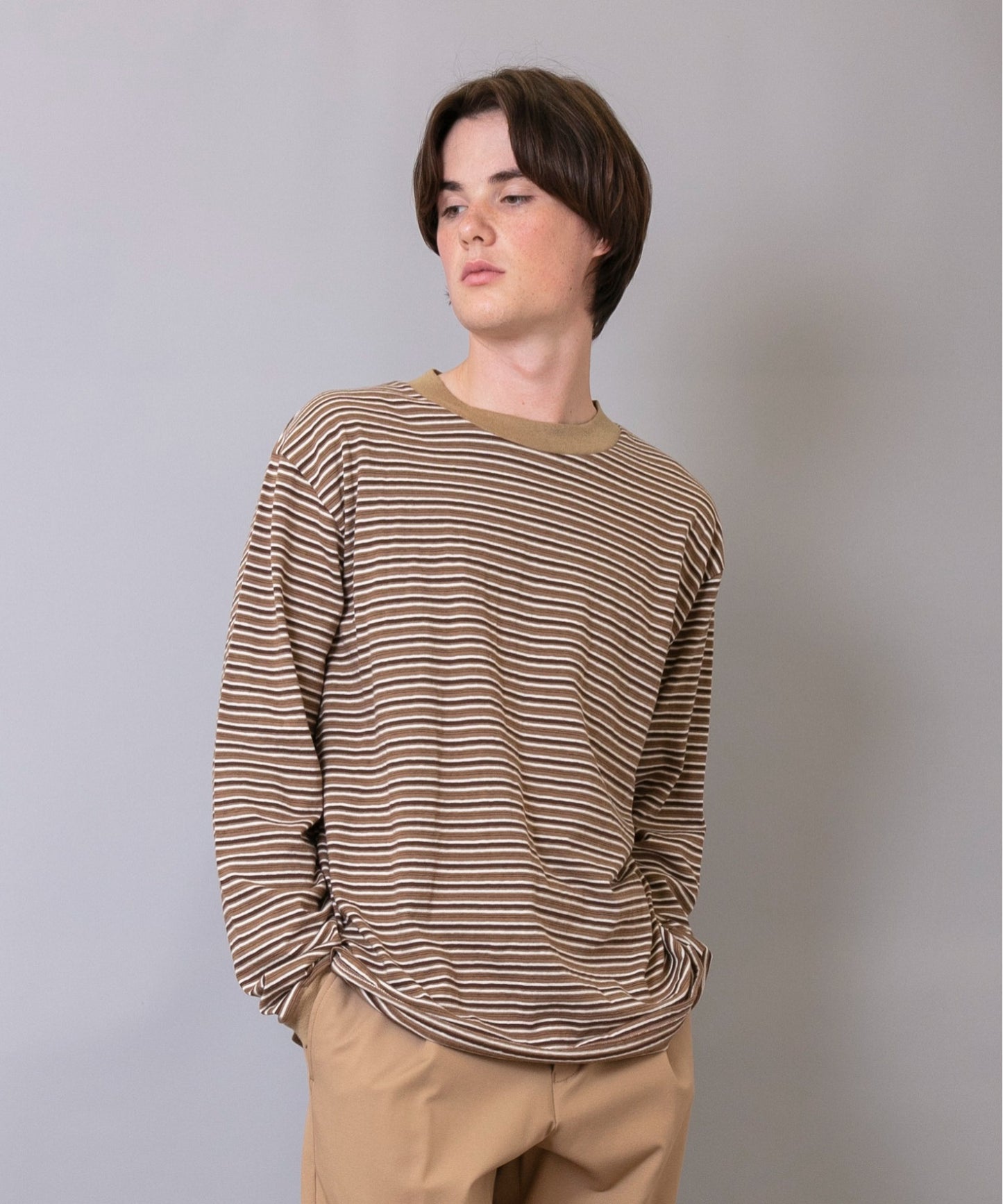 Multi-border Long Sleeves T-shirt